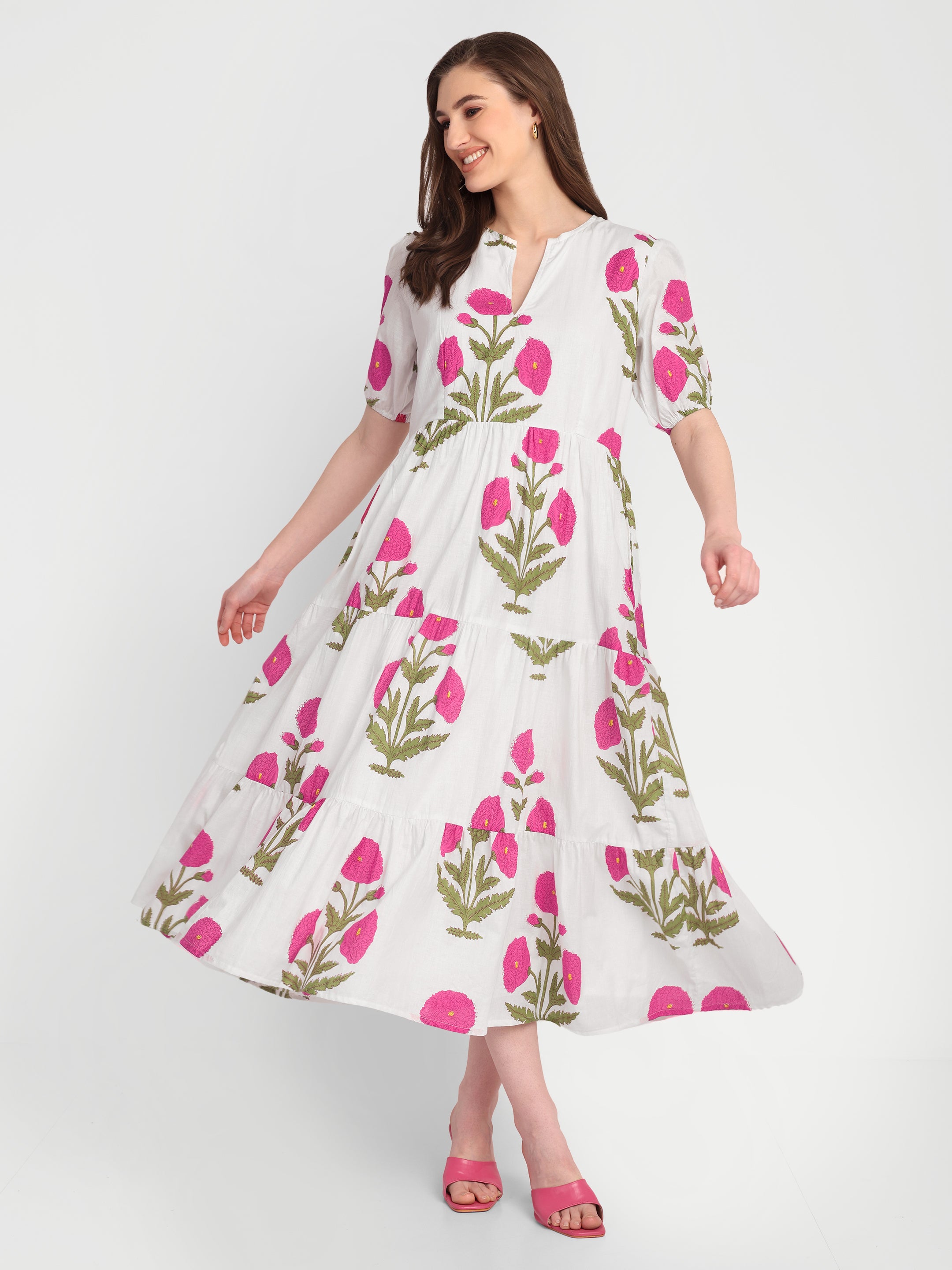 Rosalie Meadow Midi Dress