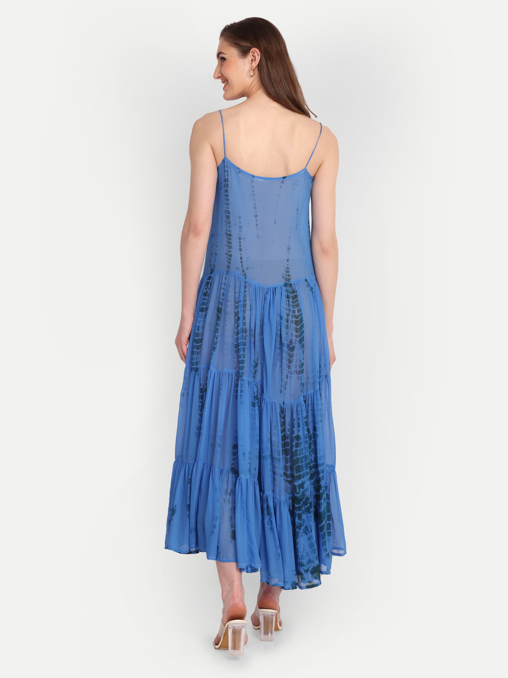 Azure Veil Chiffon Dress