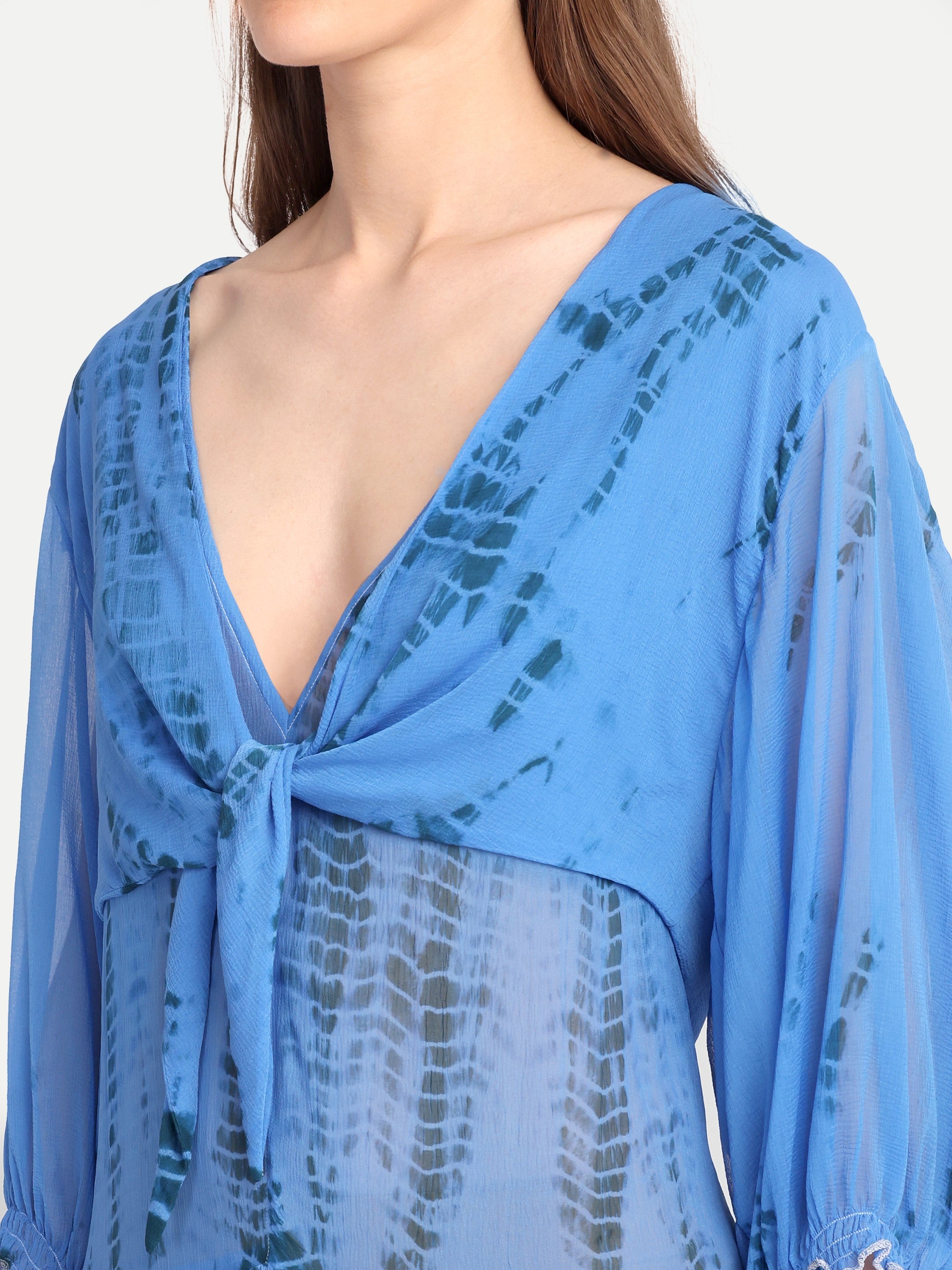 Azure Veil Chiffon Dress