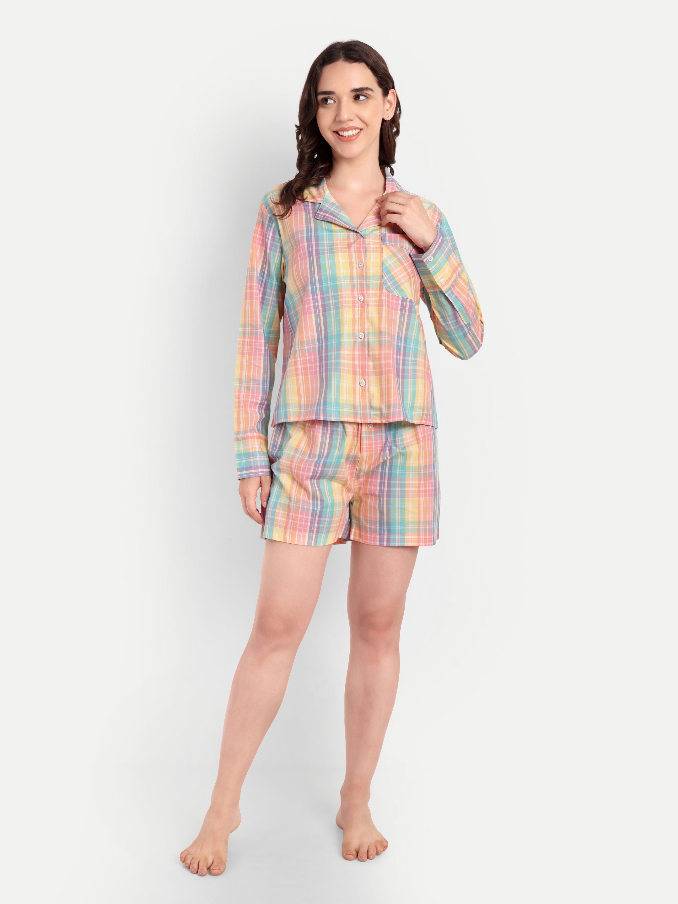 Rainbow Check Short Set