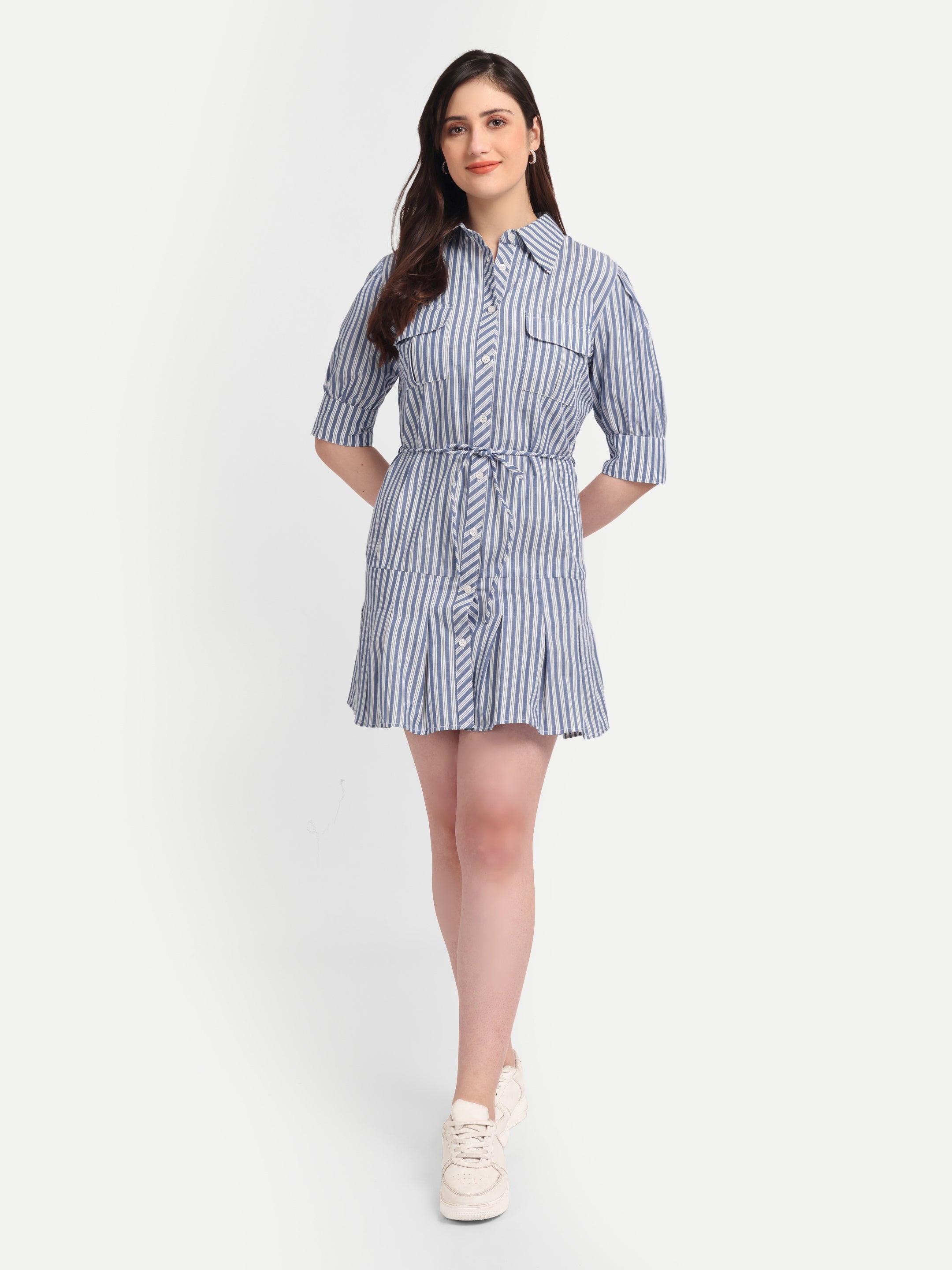 Blue Stripe Utility
Shirt Dress