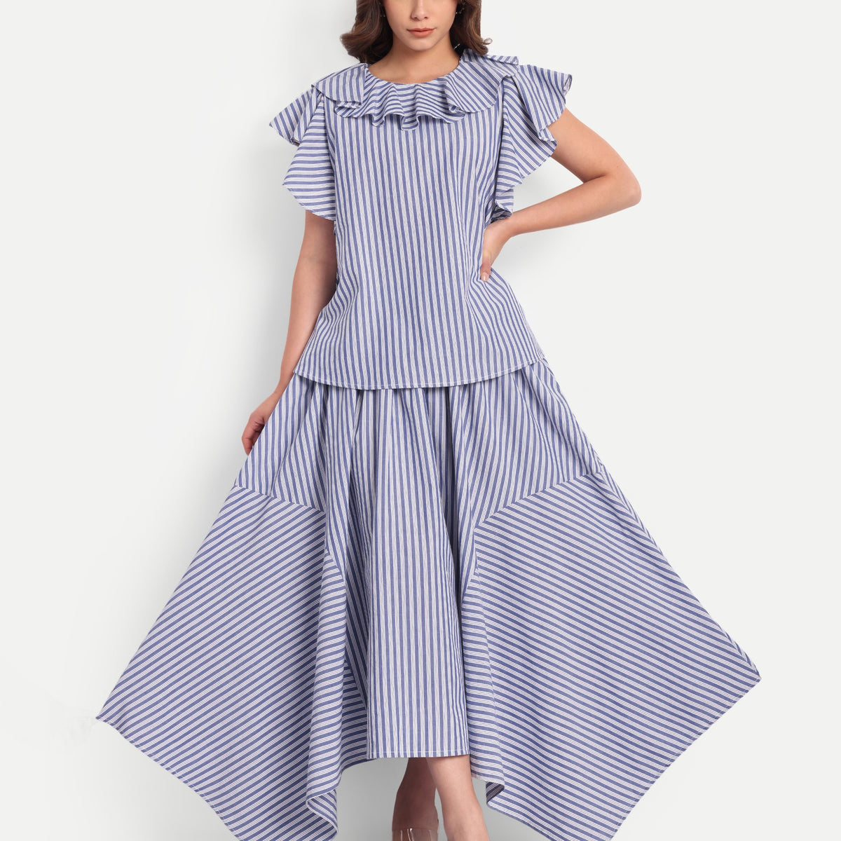 Blue Harbor Stripe Ruffle skirt – Sunskaara Wholesale