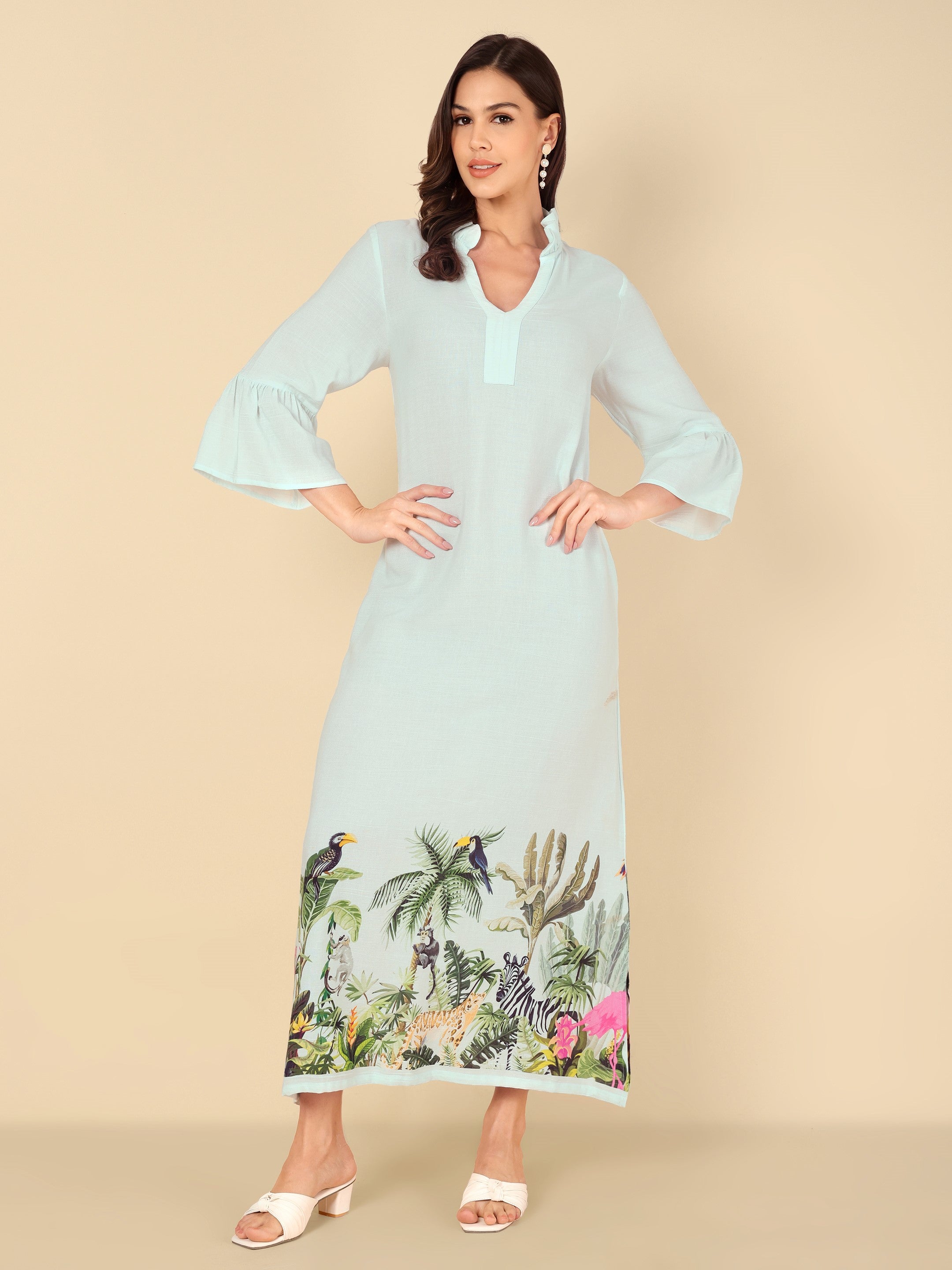 Mint Flamingo Maxi Dress