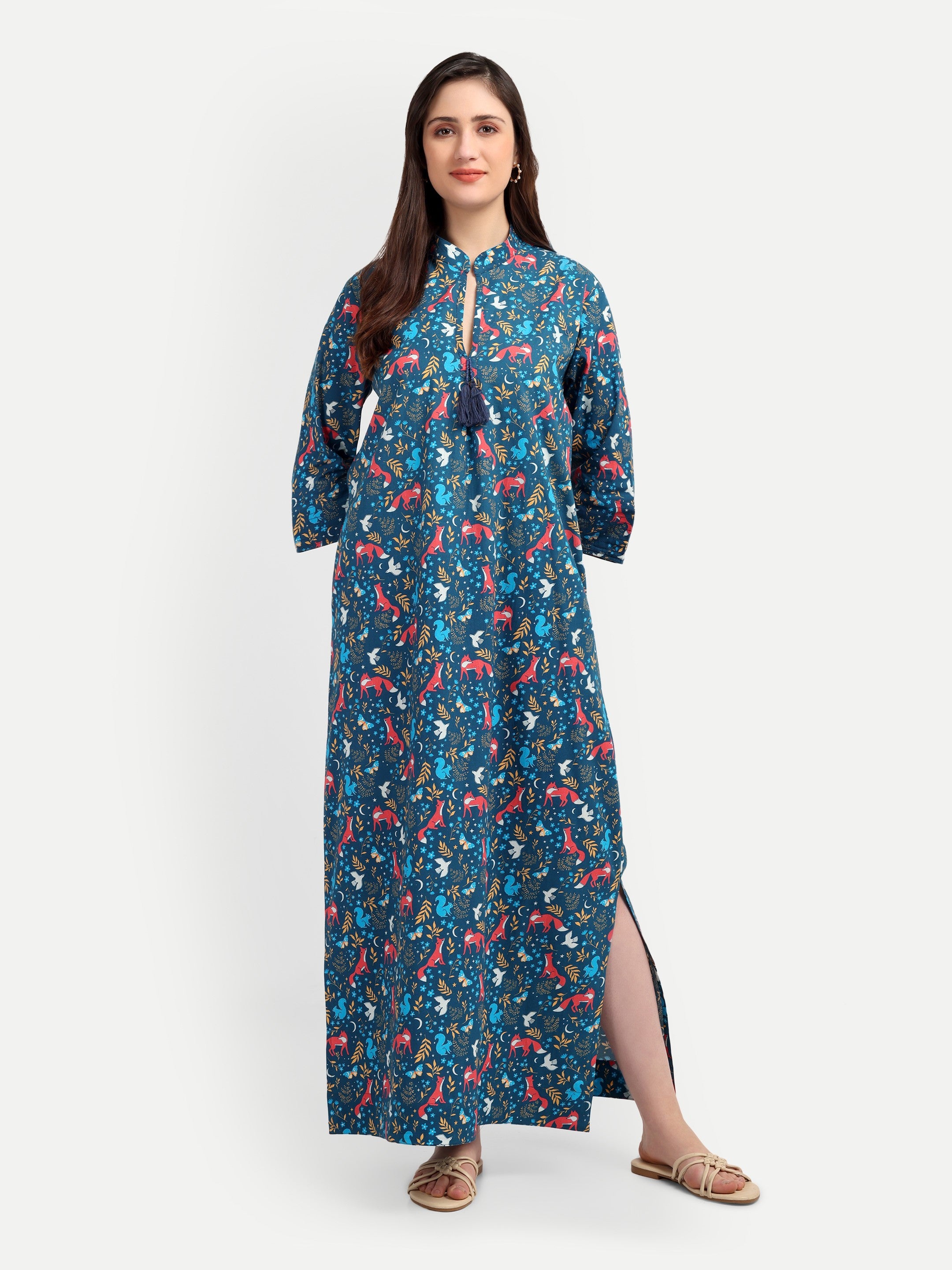 Midnight Forest Printed 
Long Dress