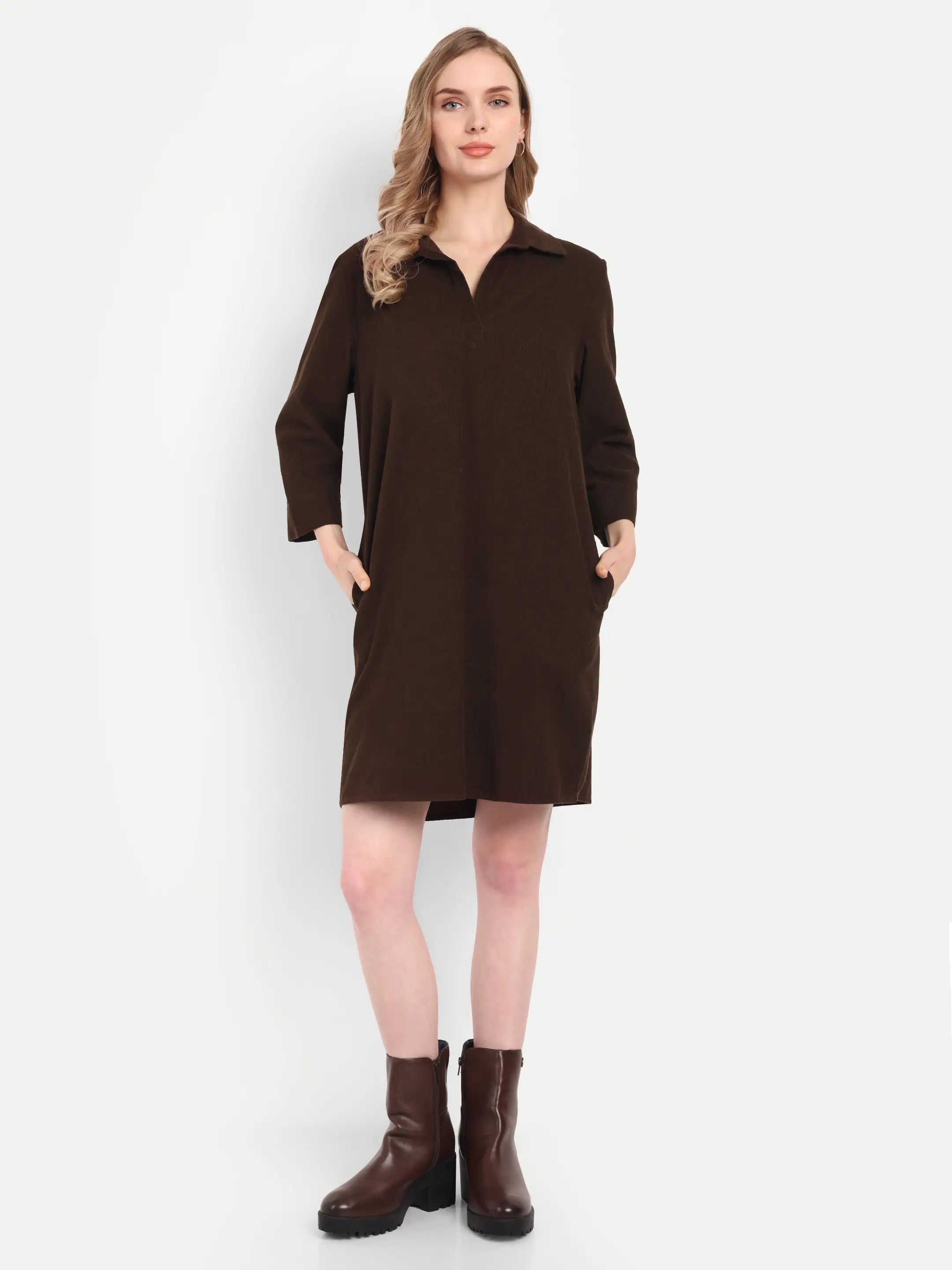 Chocolate Shirt Dress (Short)