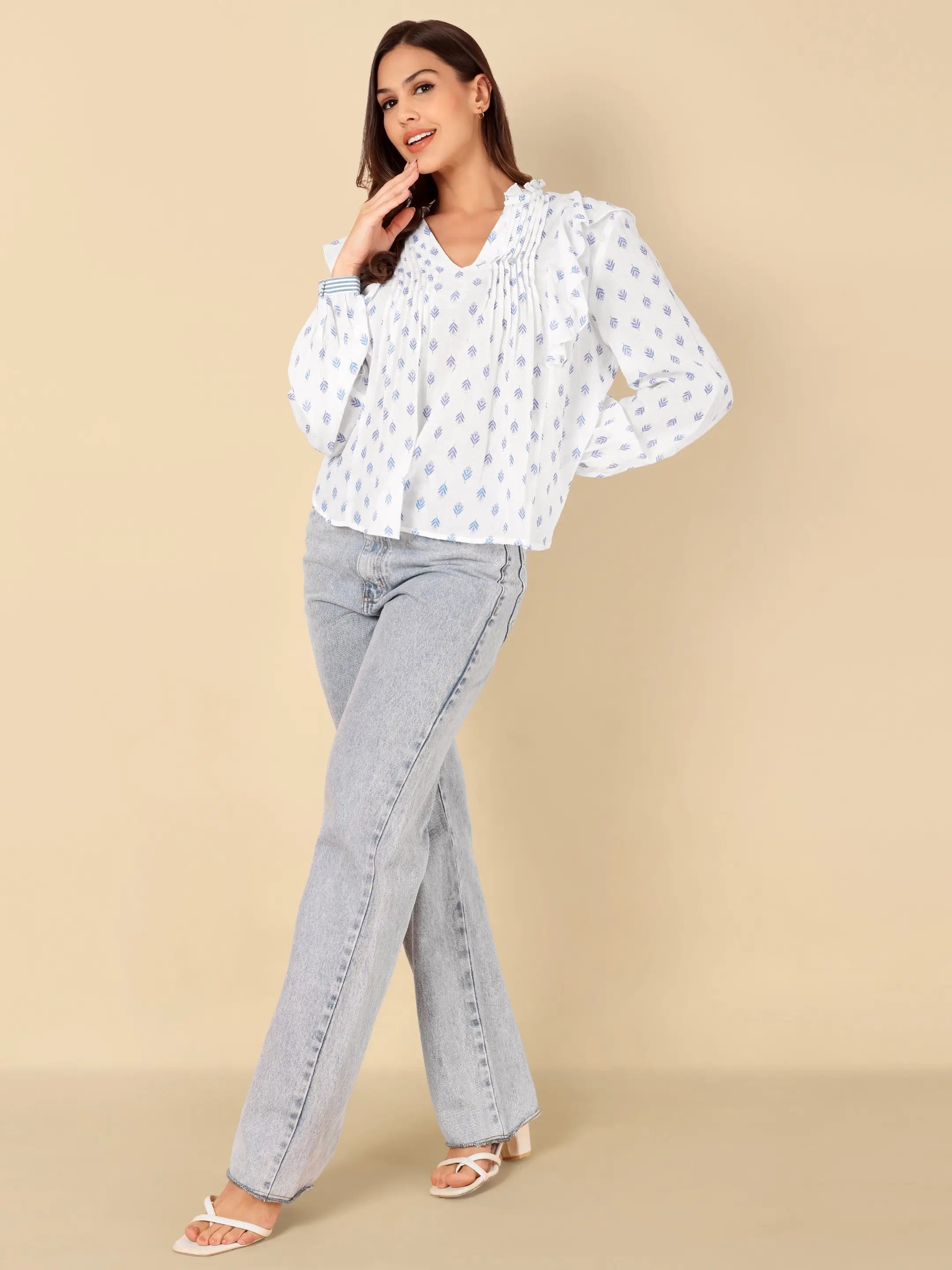 Indigo Buti Cotton Top