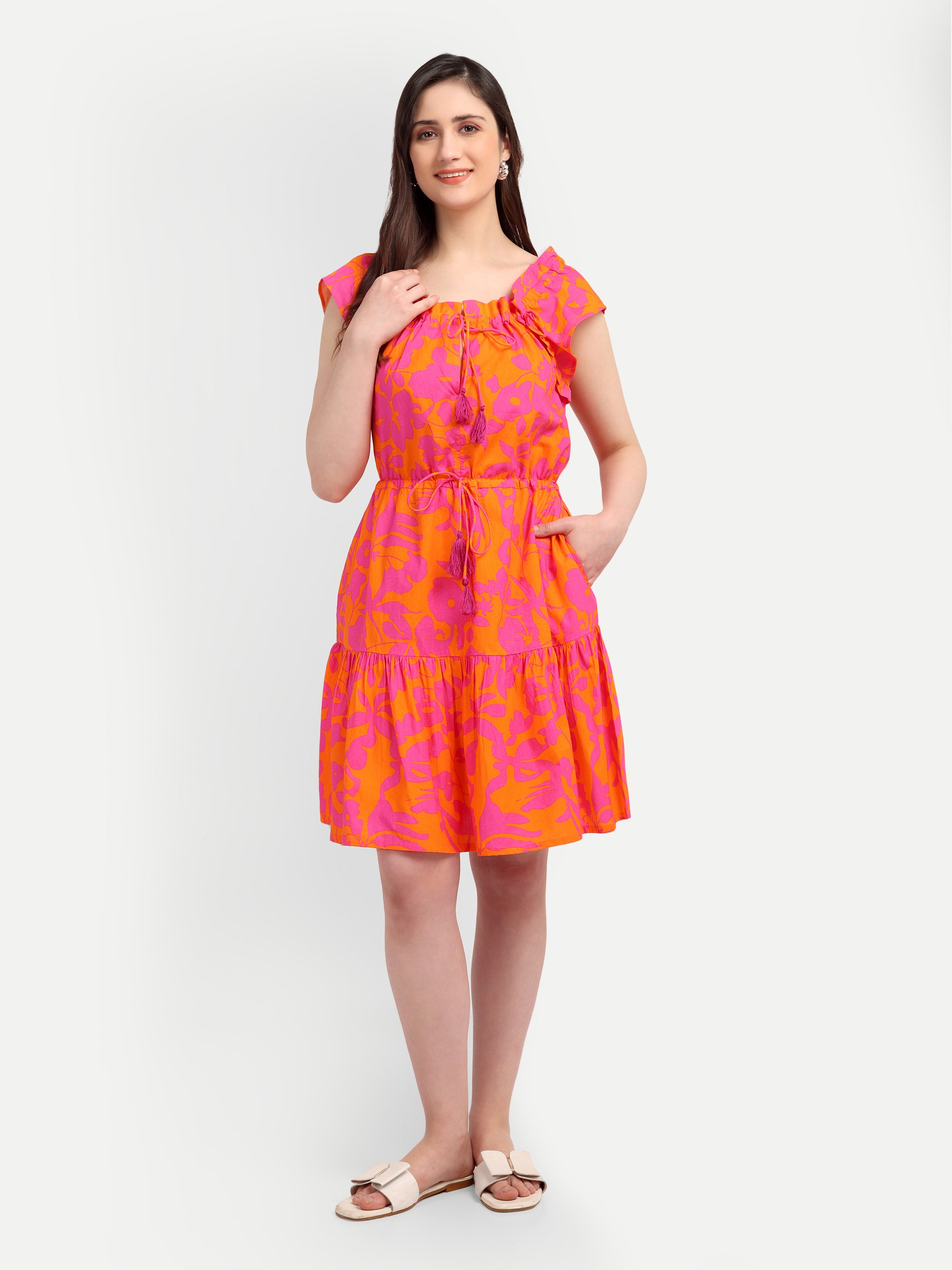 Sunset Bloom 
Ruffle Dress