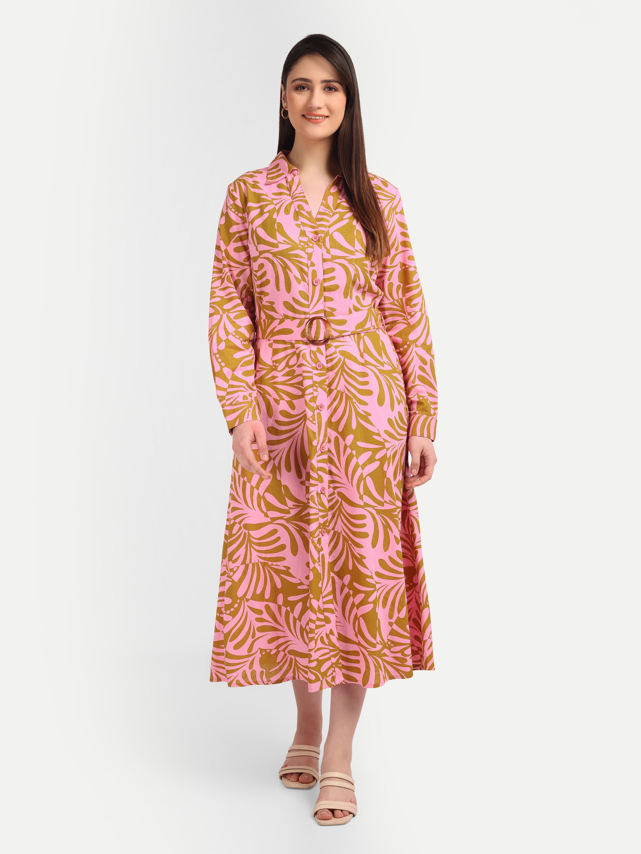 Sunset Palm Midi Dress