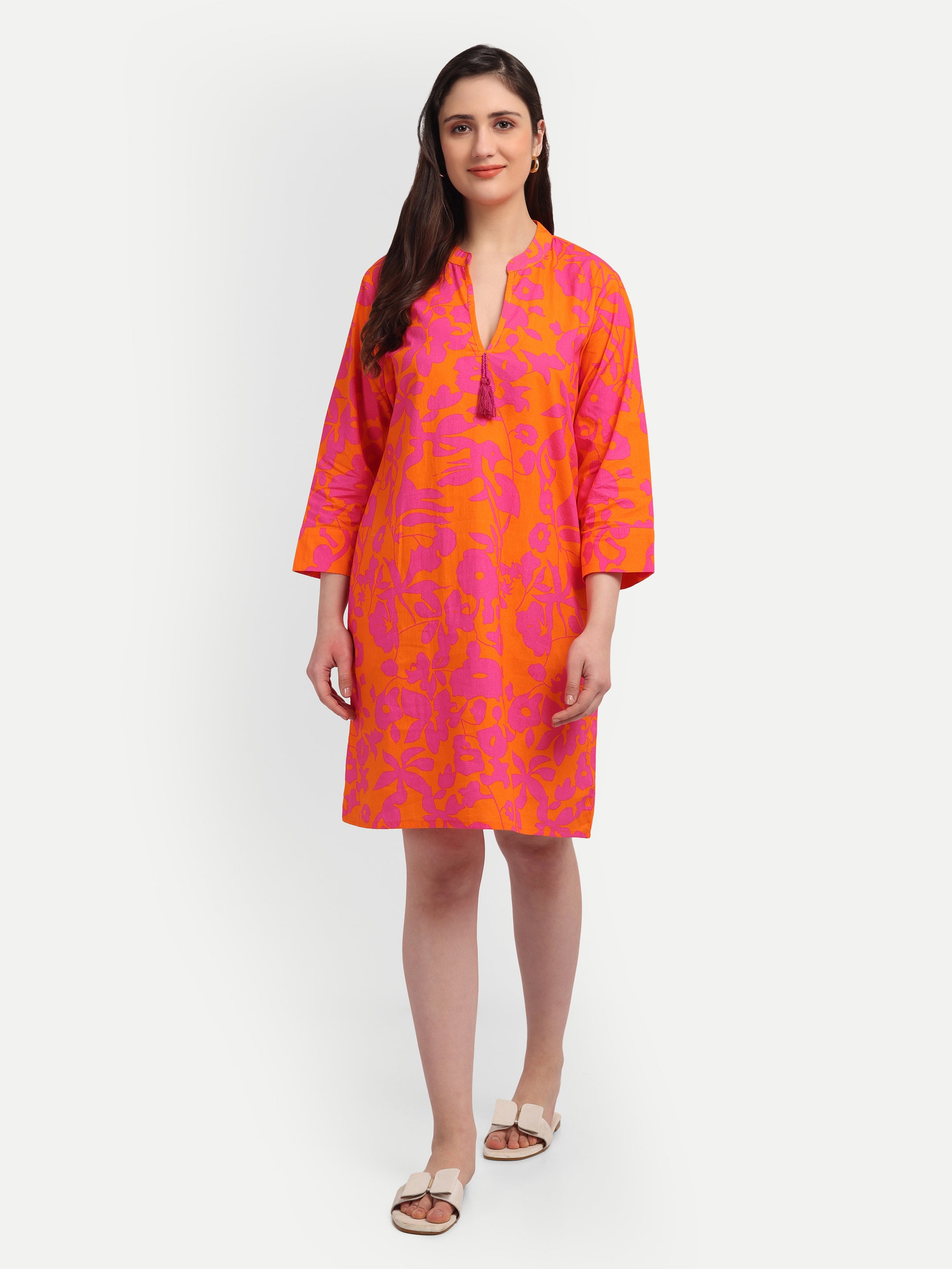 Sunset Bloom Tassel 
Dress