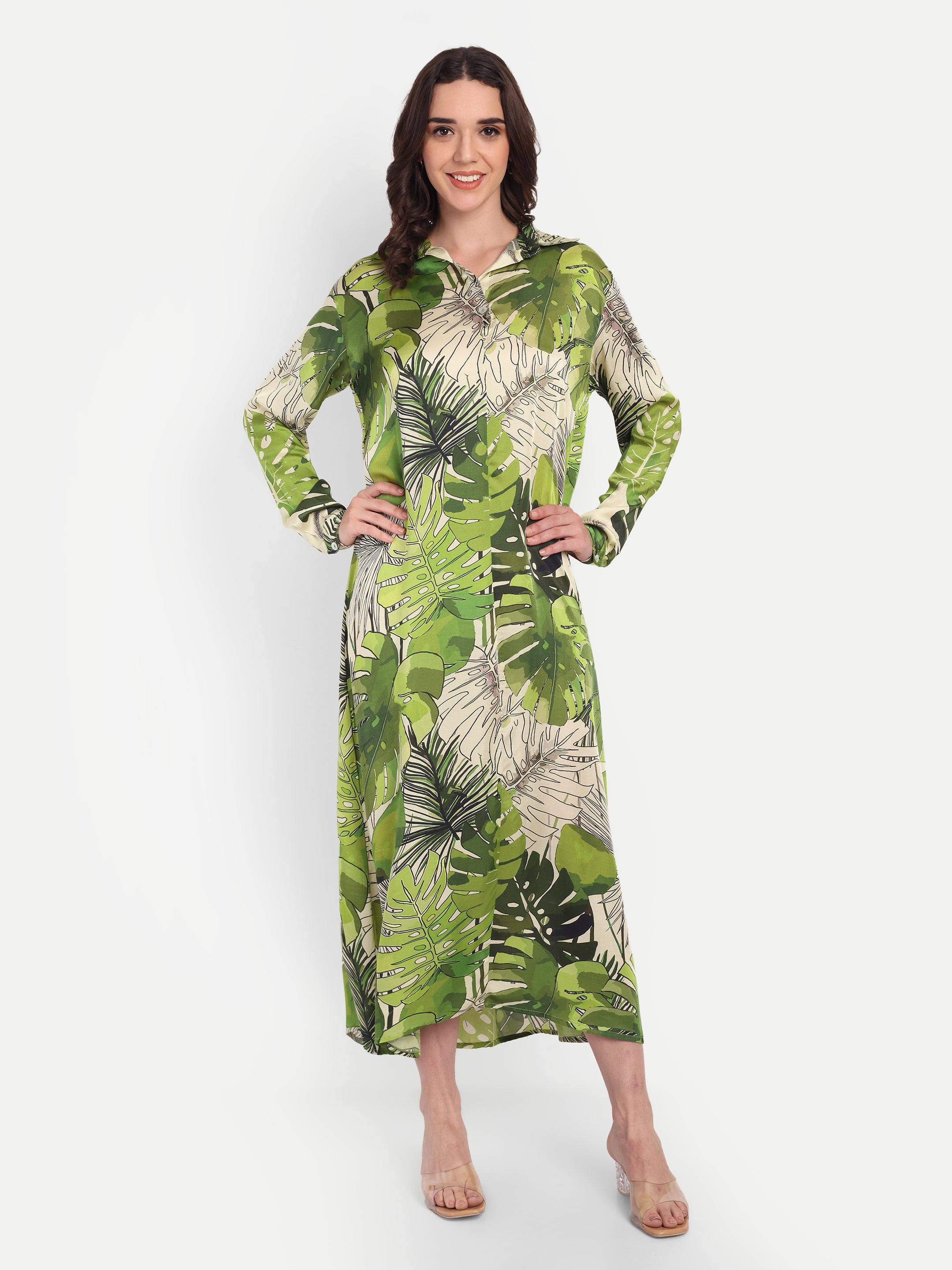MONSTERA SHIRT DRESS