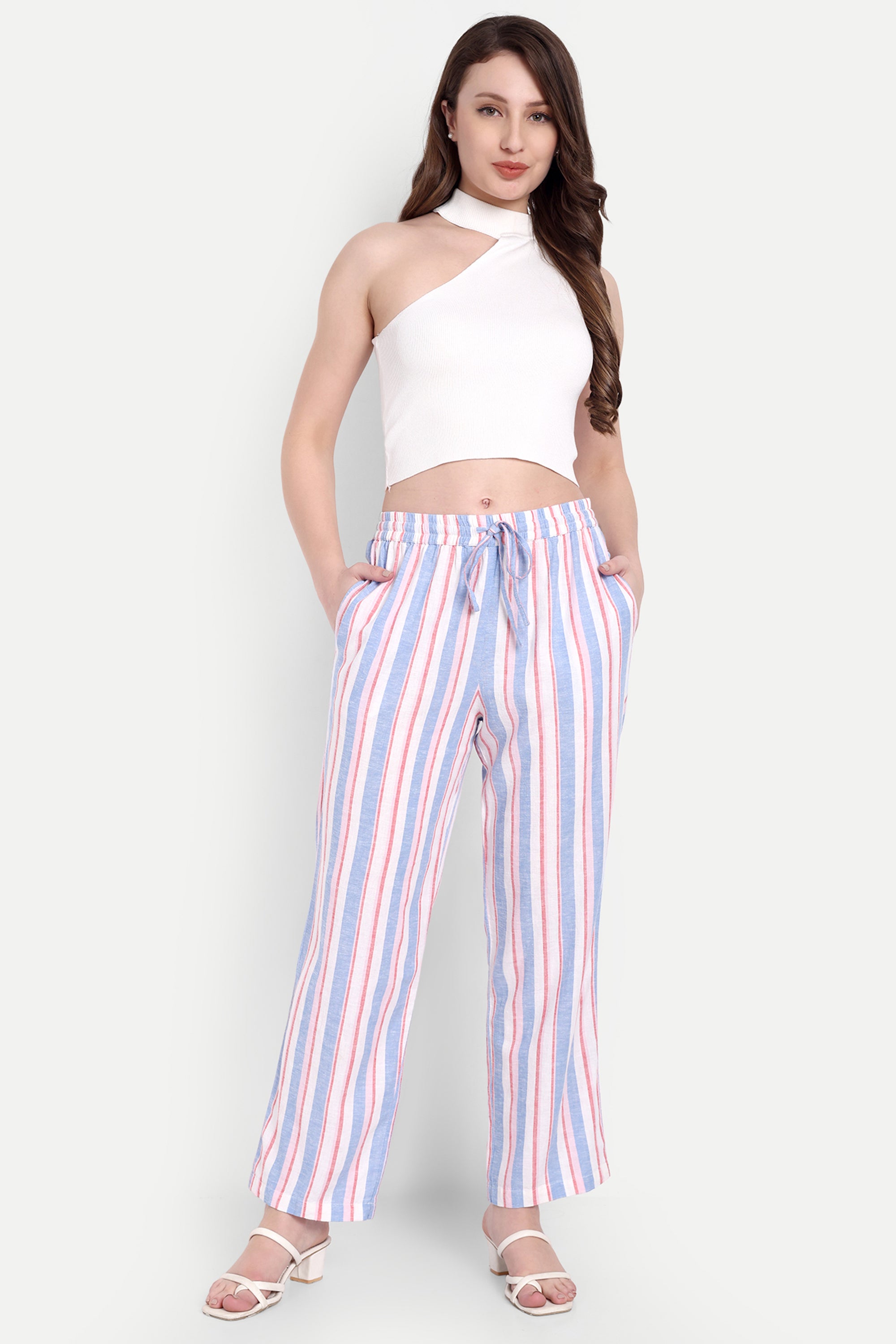 Linen stripe Pants