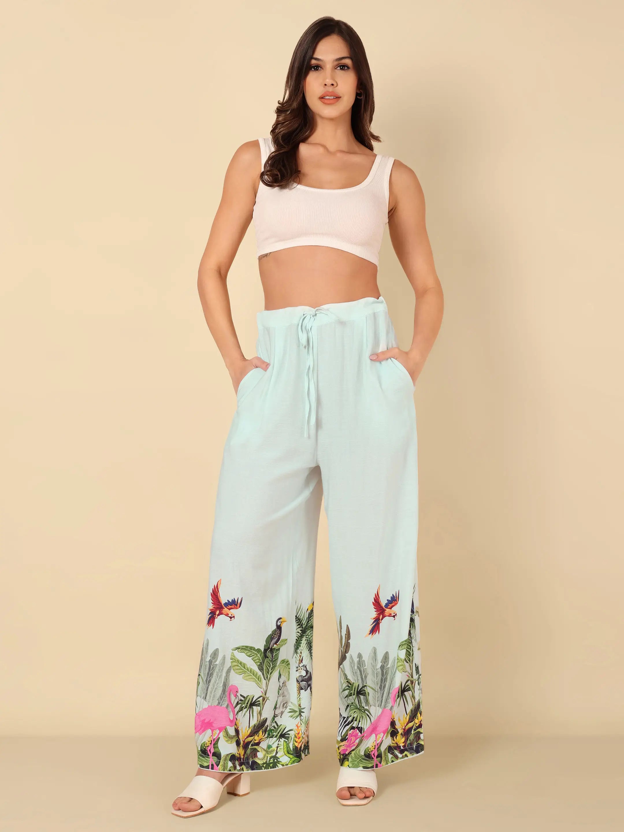 Mint Flamingo Pants