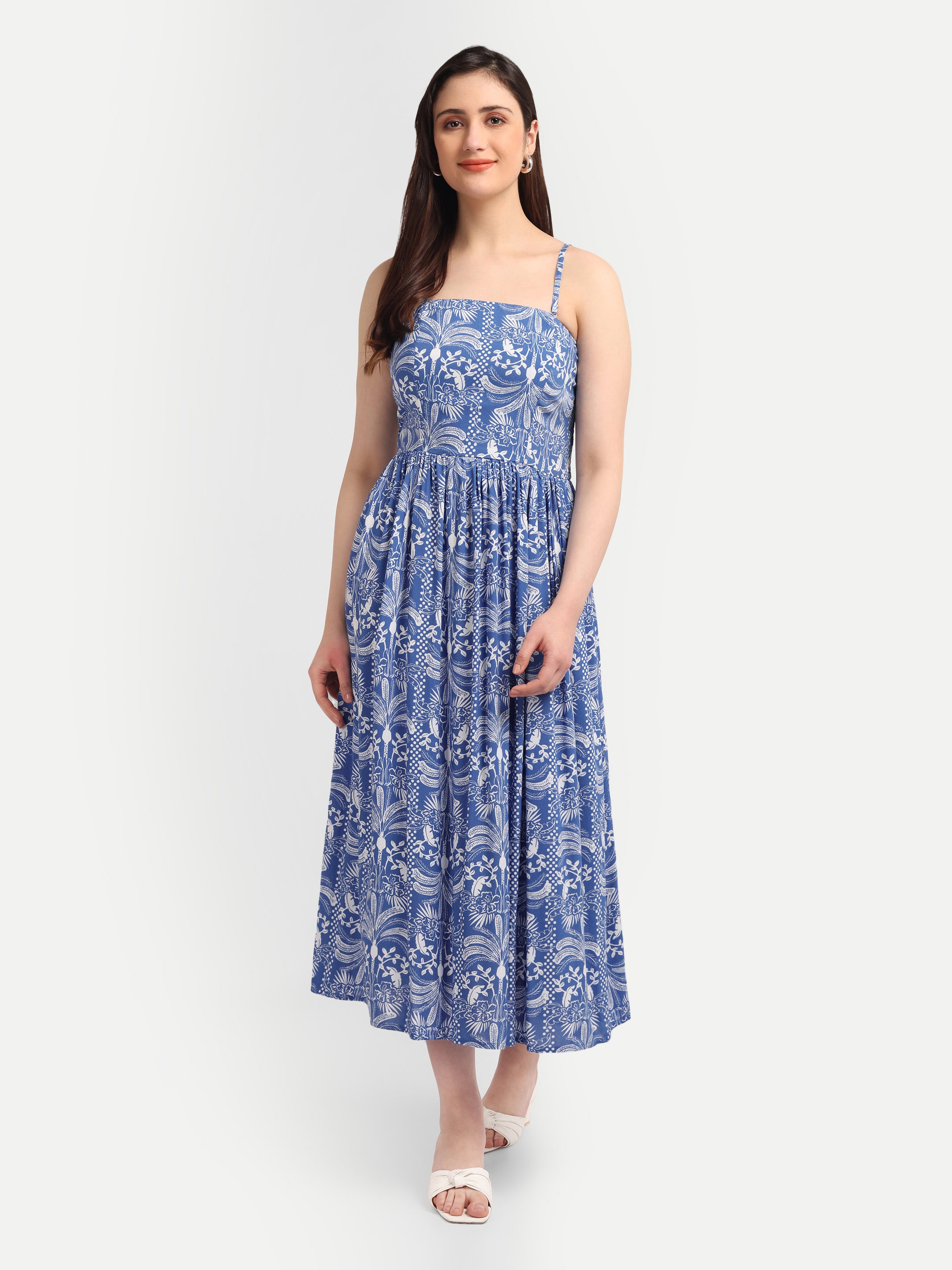 Blue Meadow Muse Midi Dress