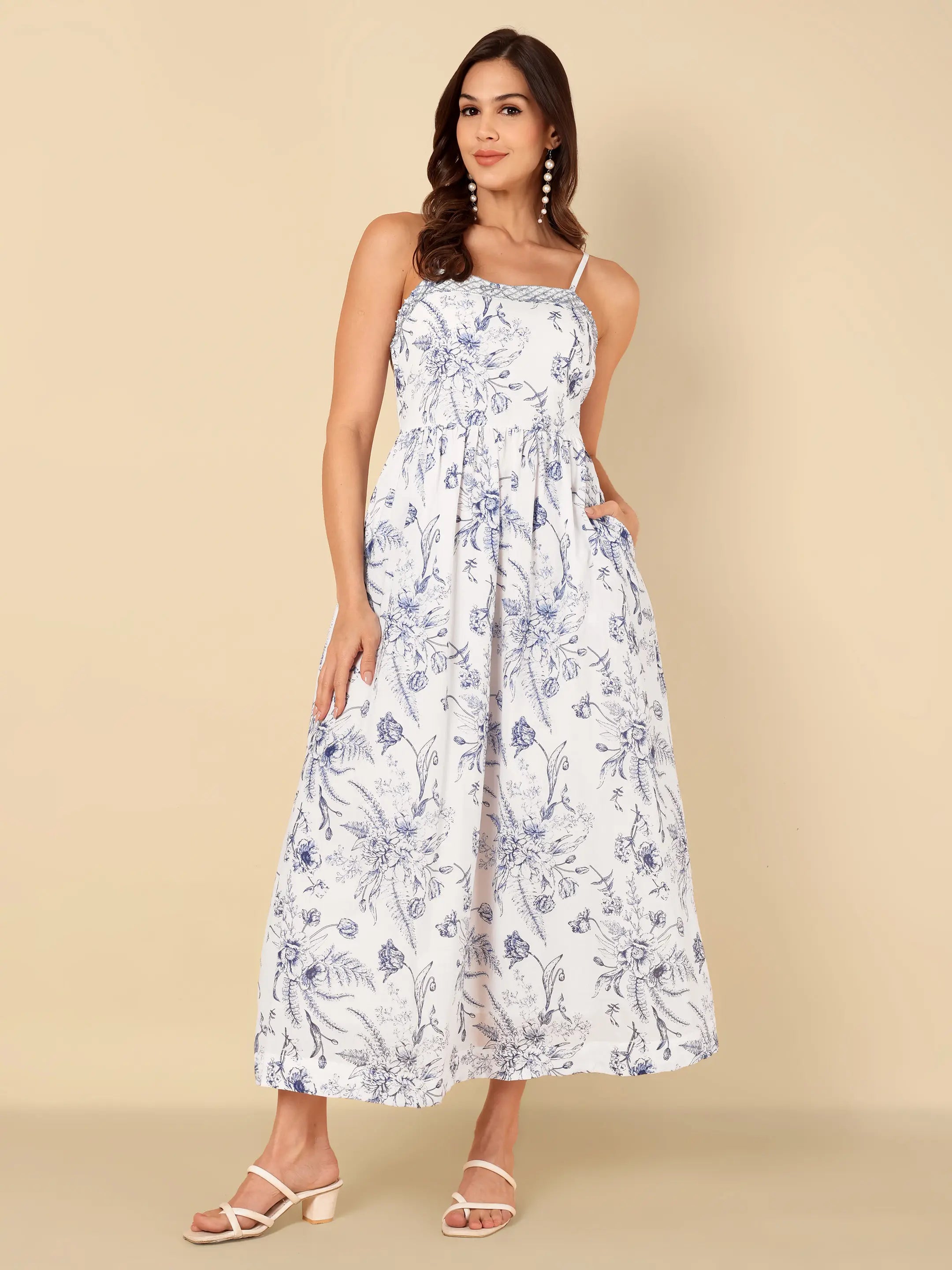 Blue Garden Maxi Dress