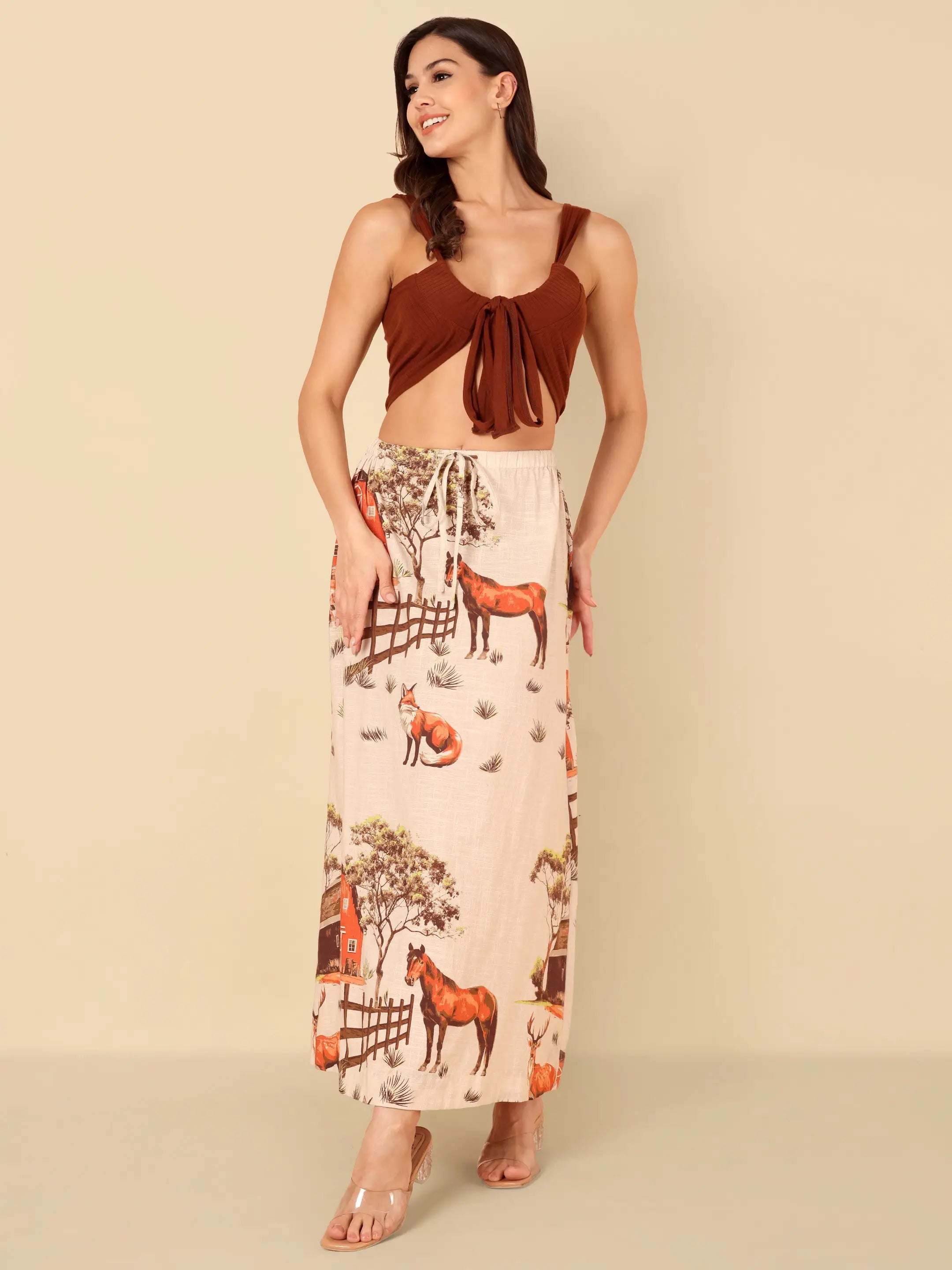 Woodland Linen Viscose Skirt