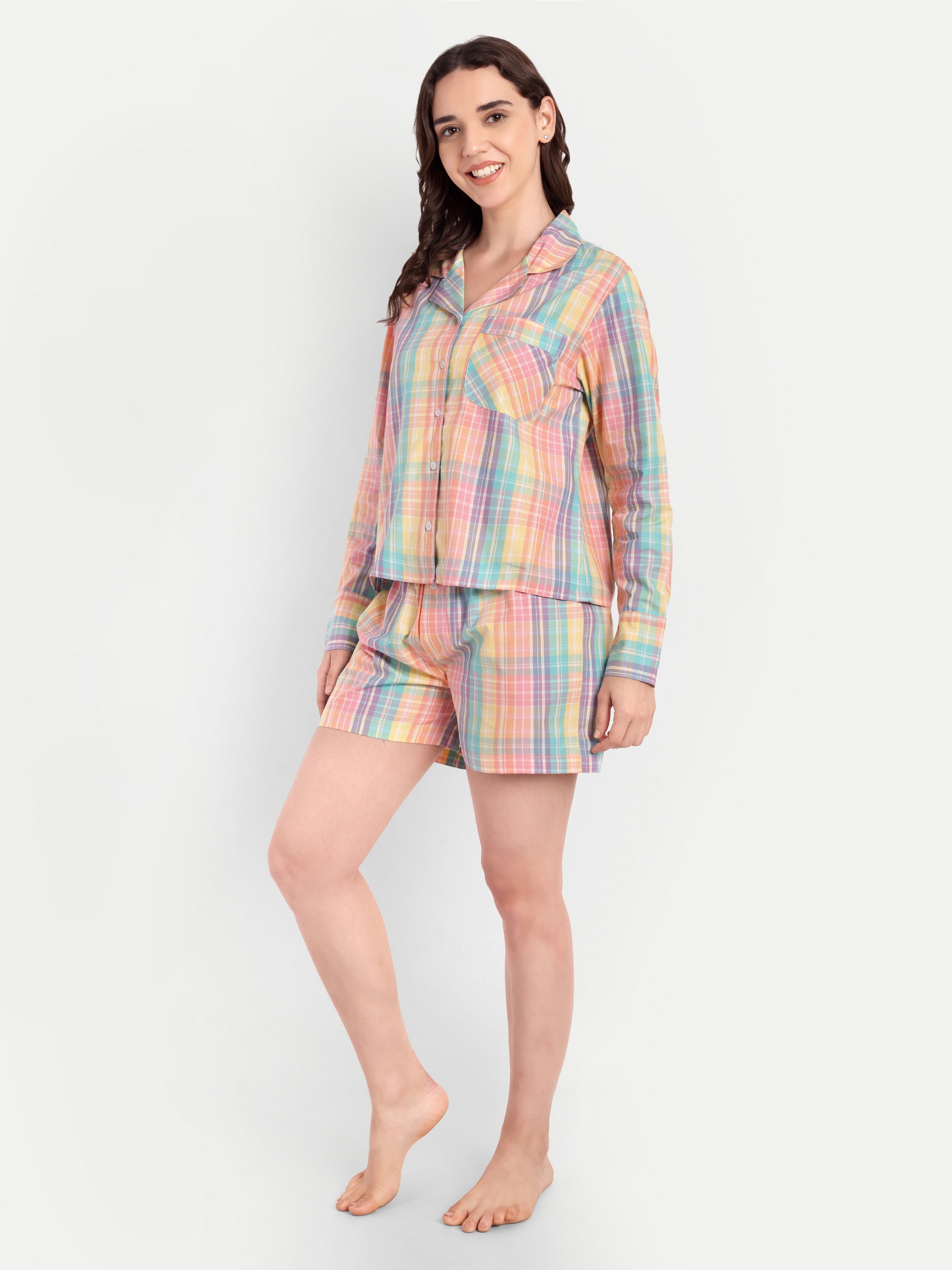 Rainbow Check Short Set