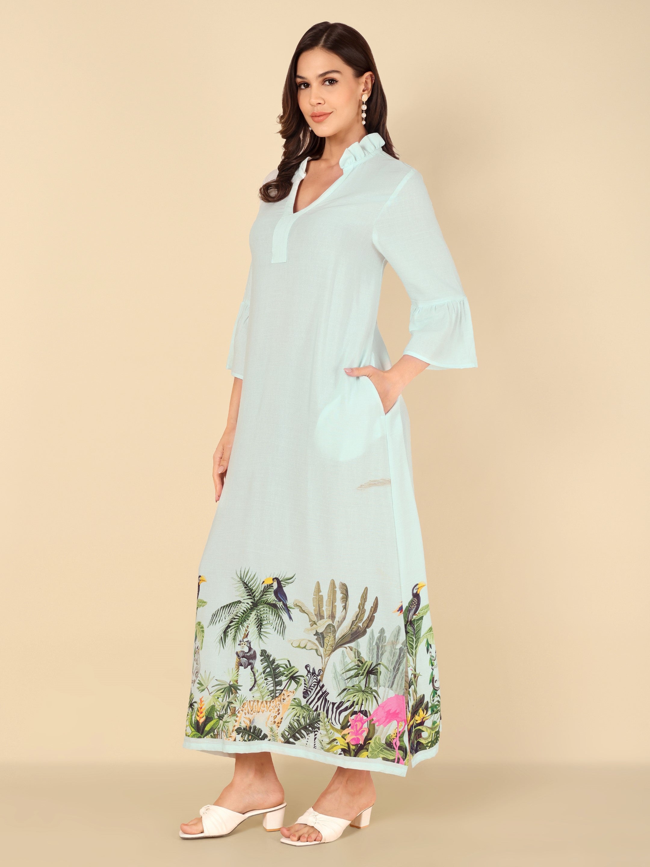 Mint Flamingo Maxi Dress