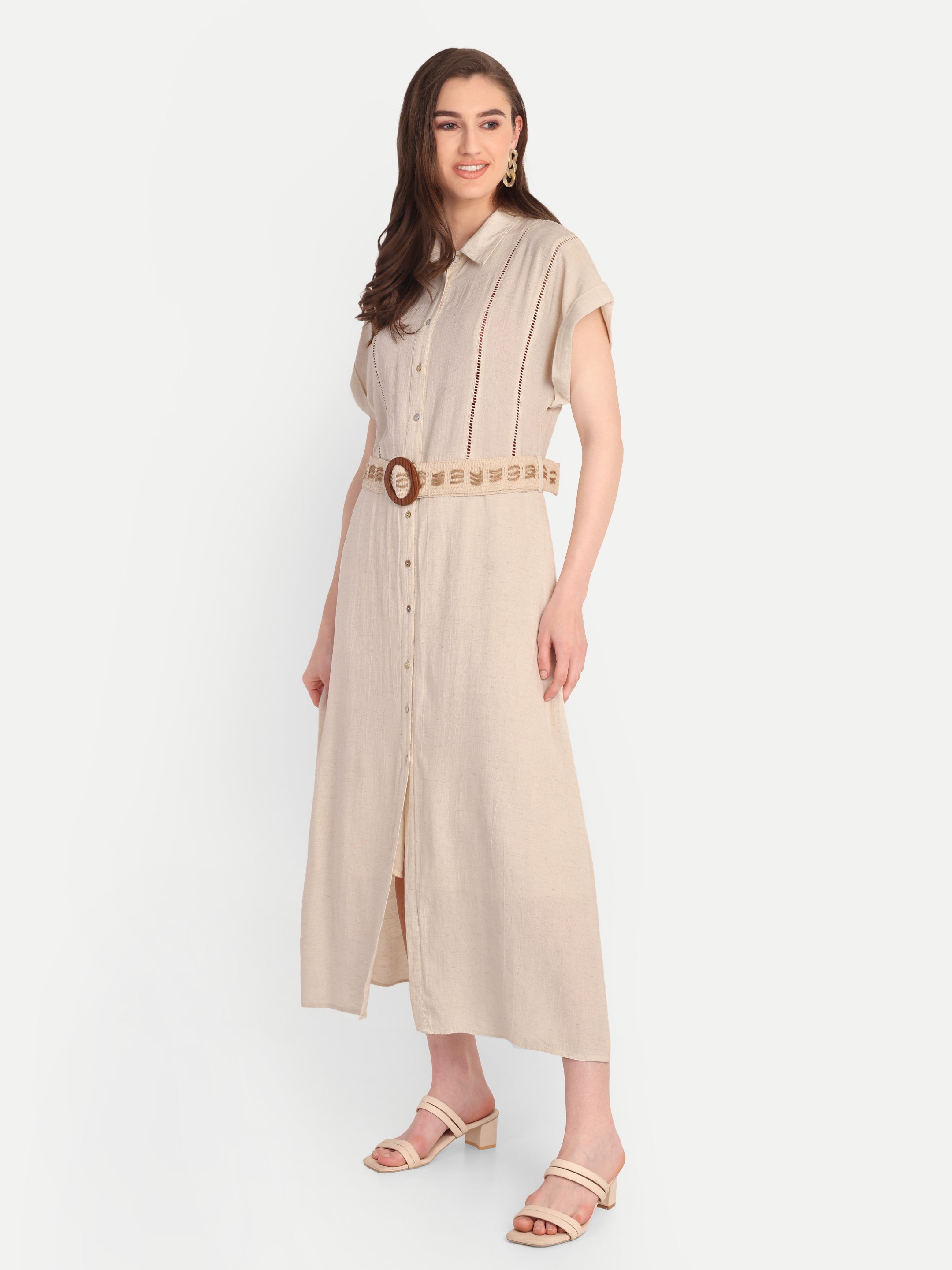 The Solène Linen Shirt Dress