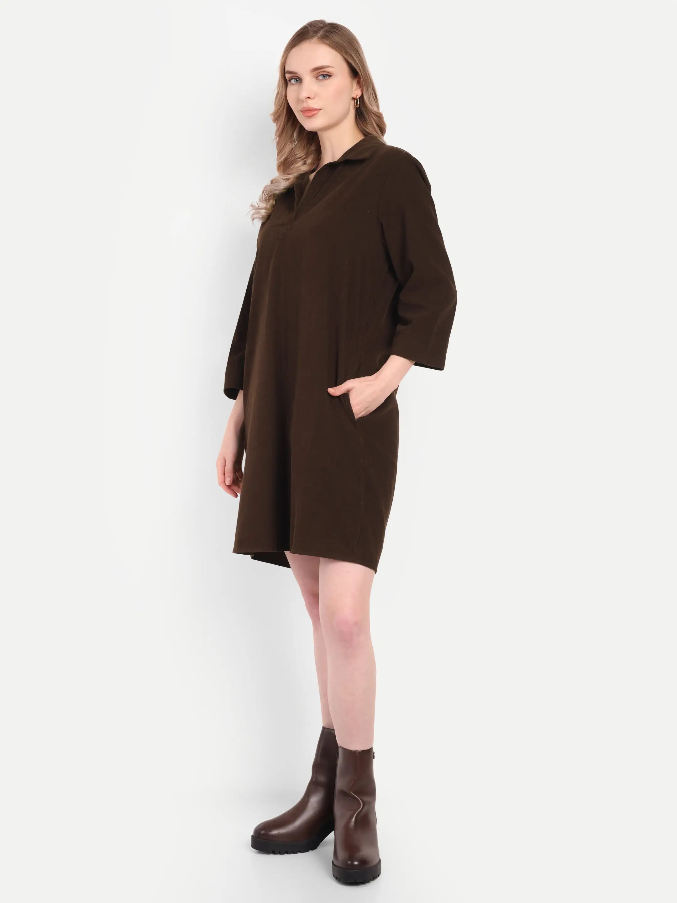 Chocolate Shirt Dress (Short)