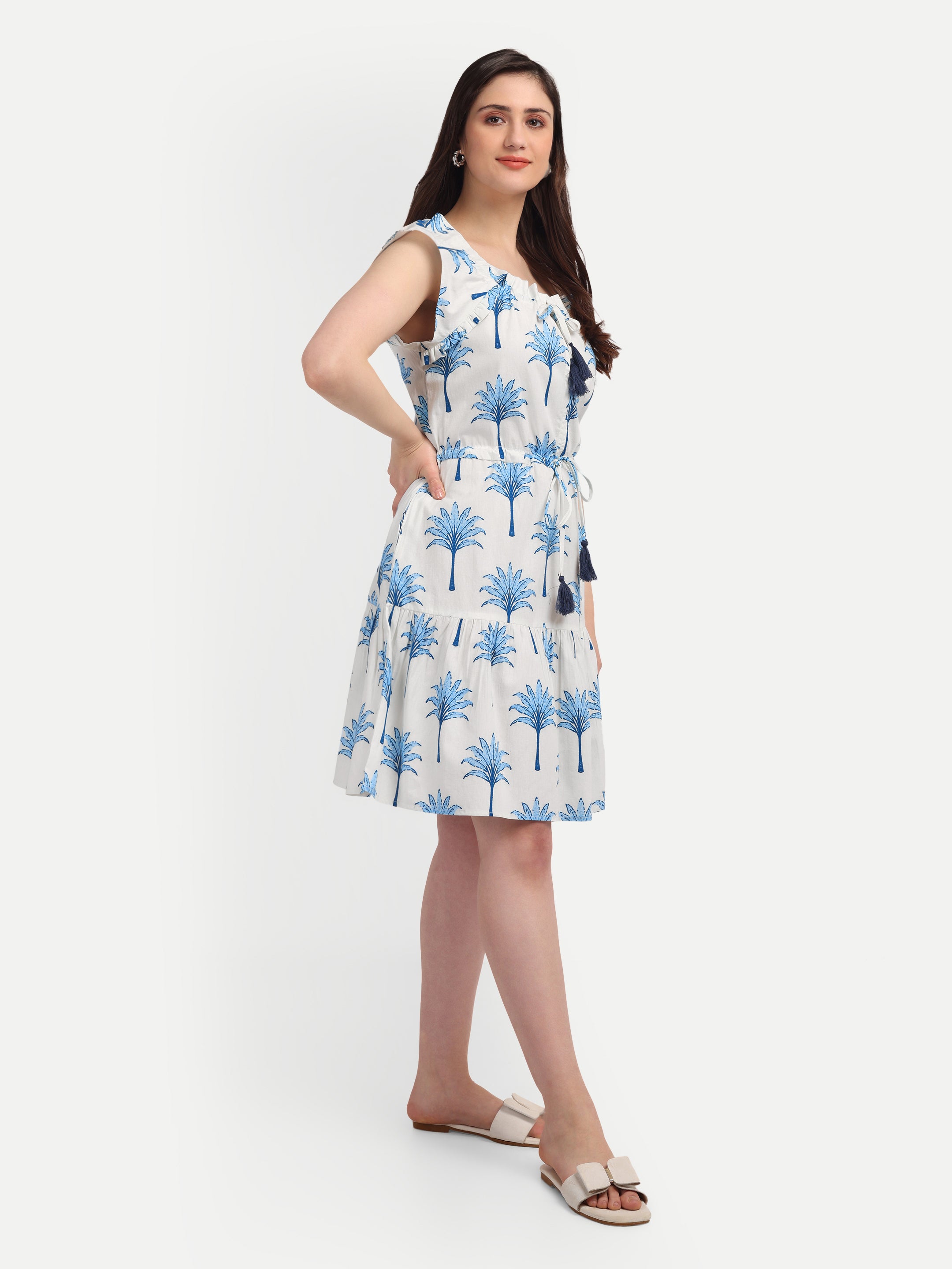 Blue Palm Breeze Cotton
Dress