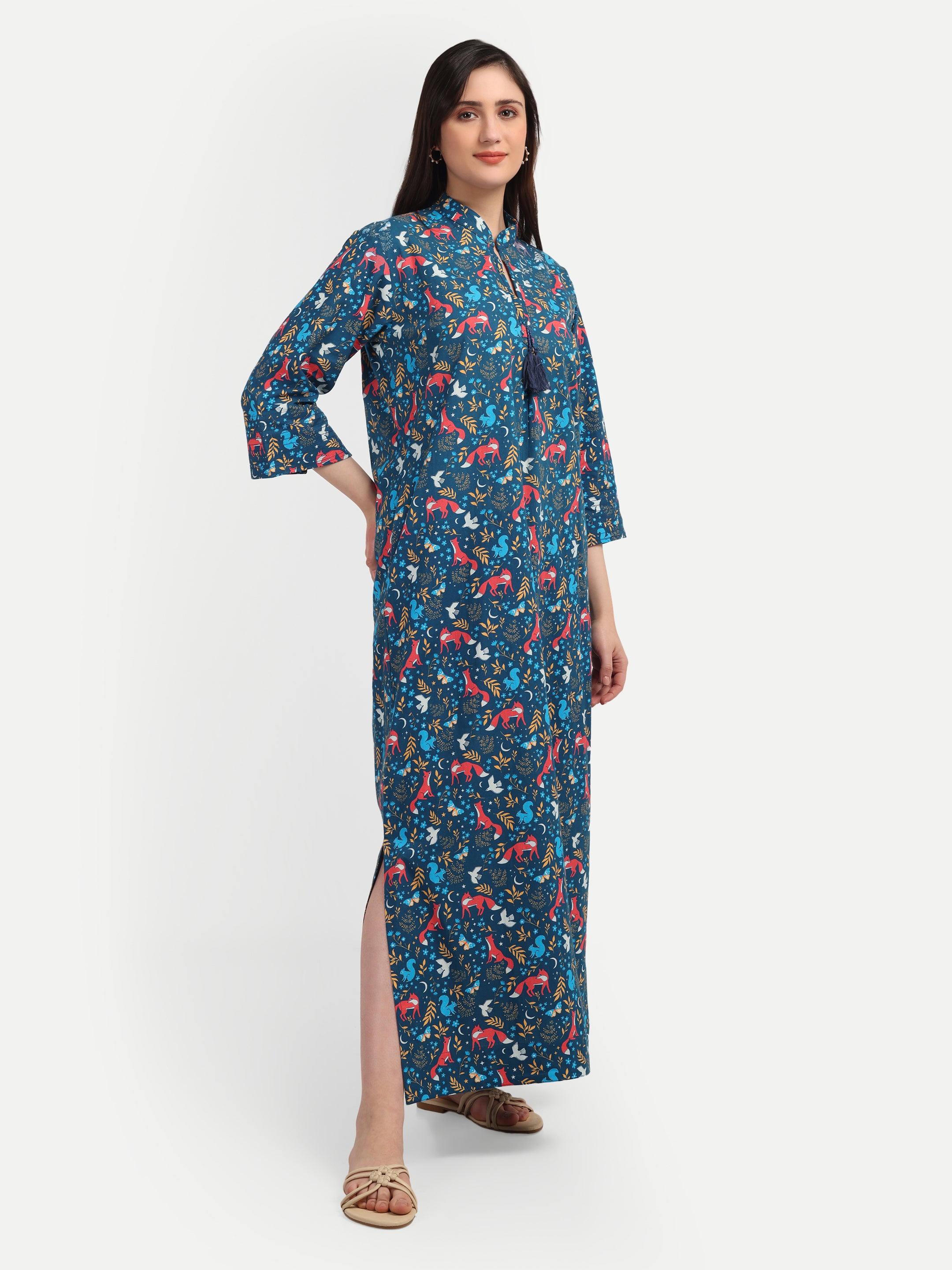 Midnight Forest Printed 
Long Dress