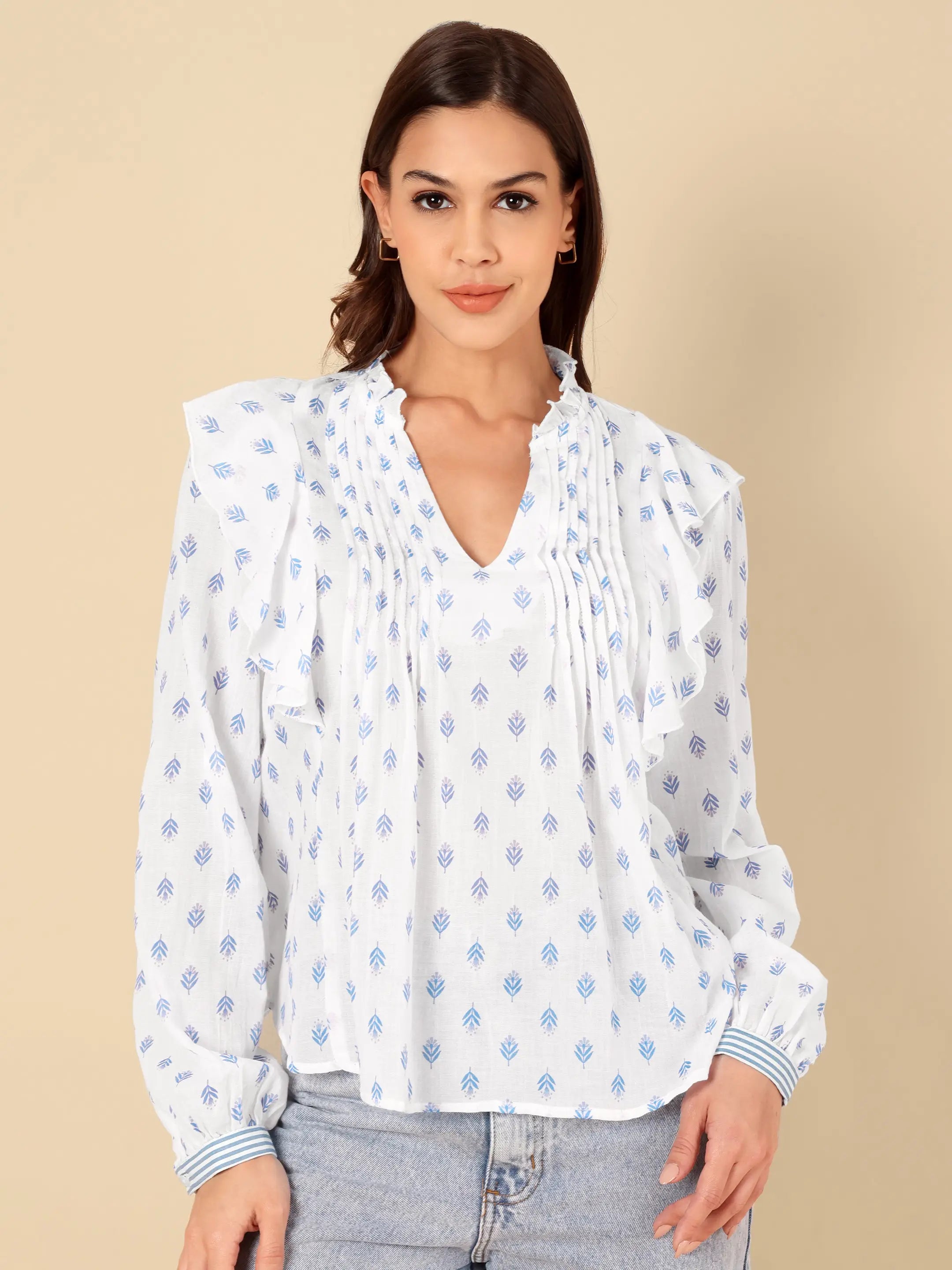 Indigo Buti Cotton Top