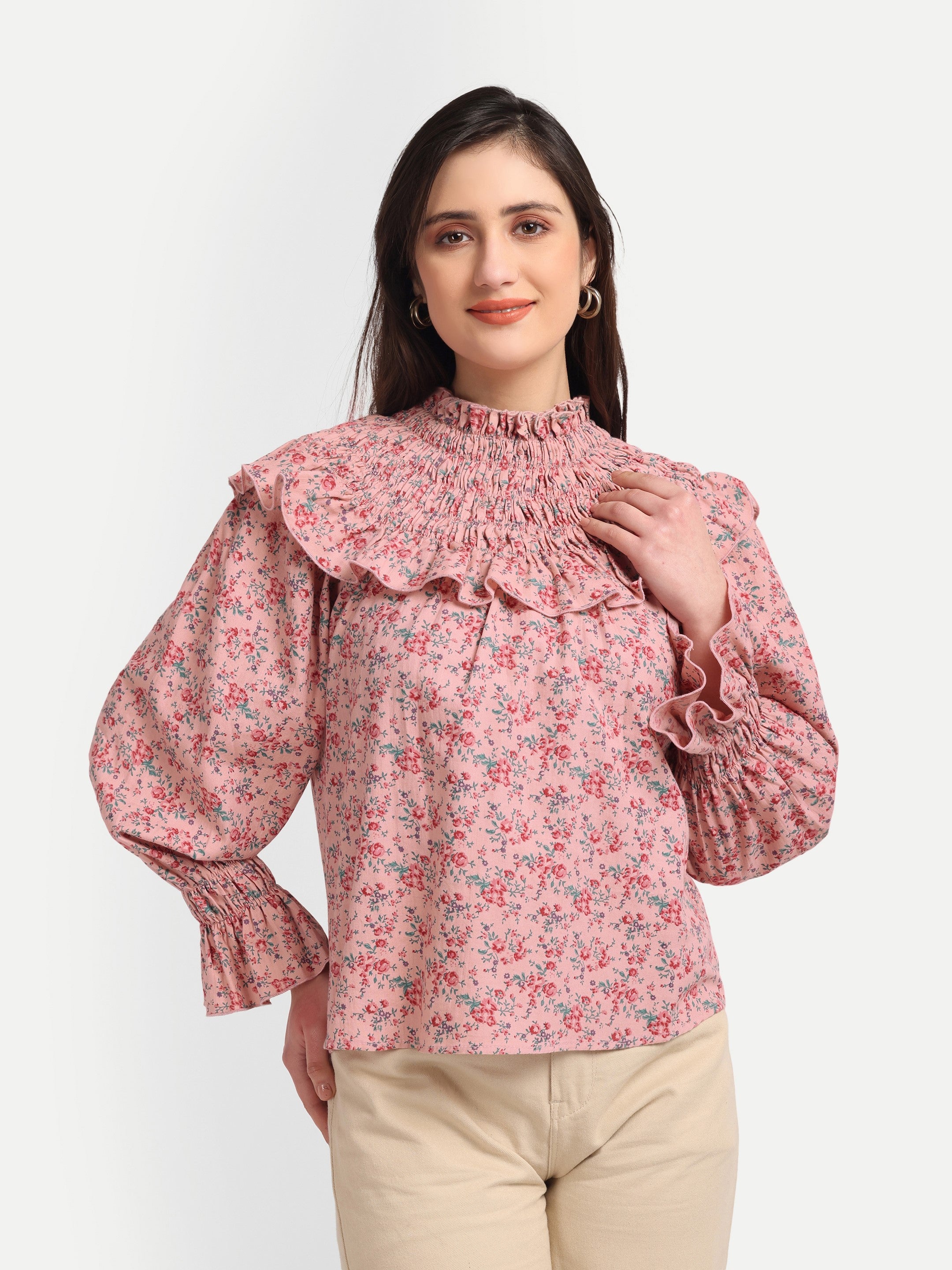 Blush Meadow Ruffle Top