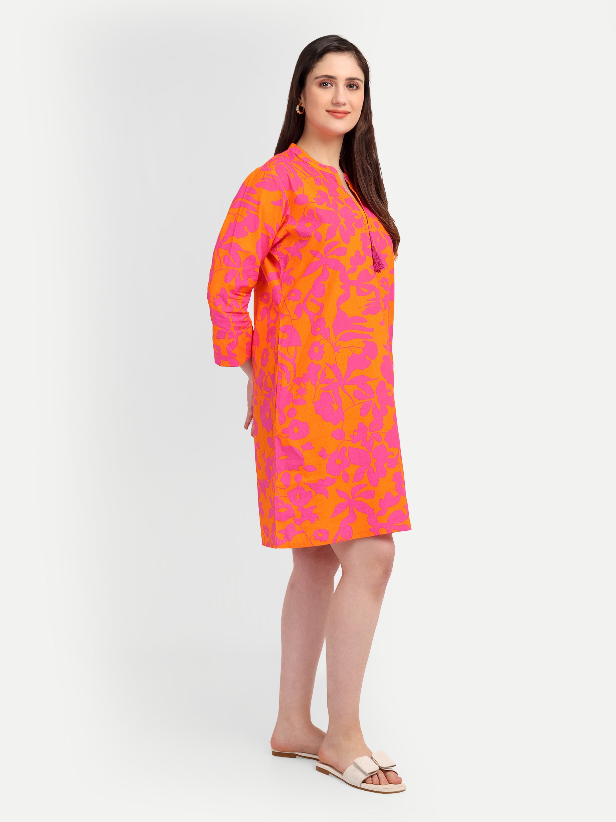 Sunset Bloom Tassel 
Dress