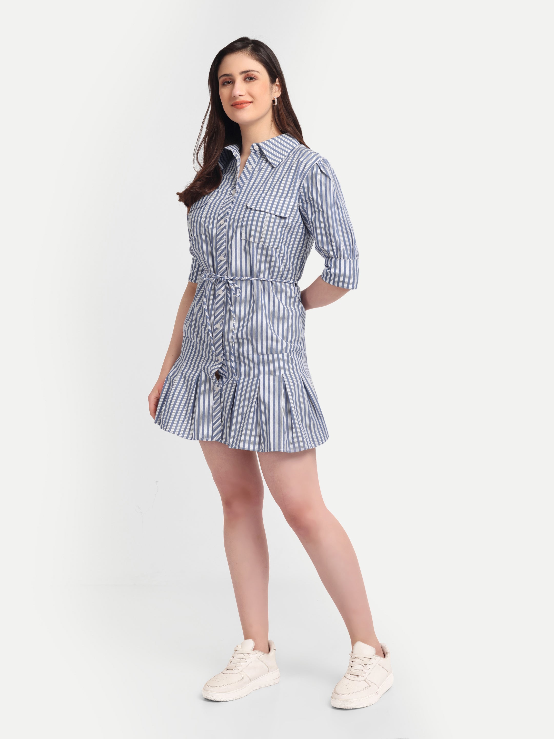 Blue Stripe Utility
Shirt Dress