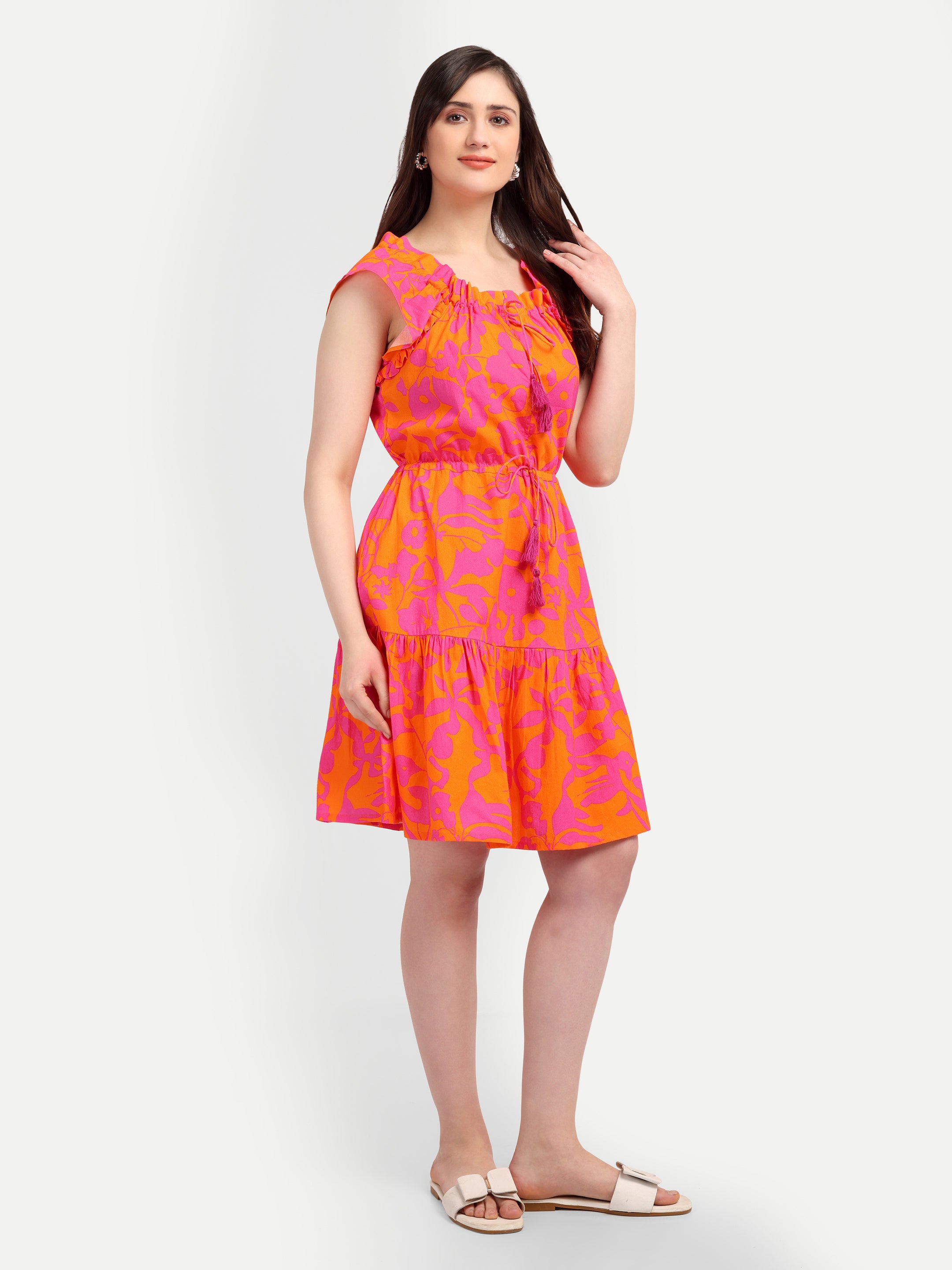 Sunset Bloom 
Ruffle Dress