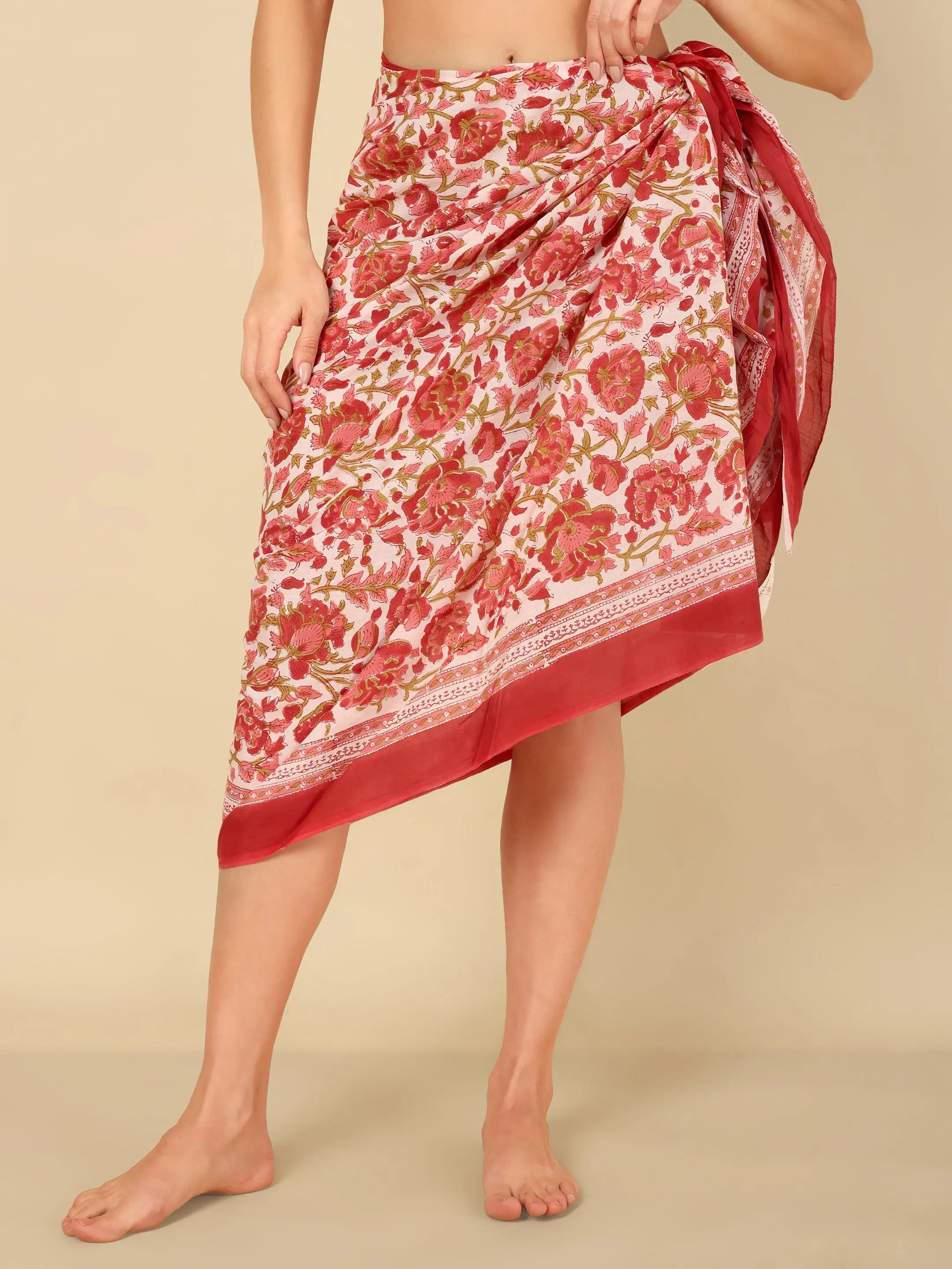 Crimson Bloom Sarong