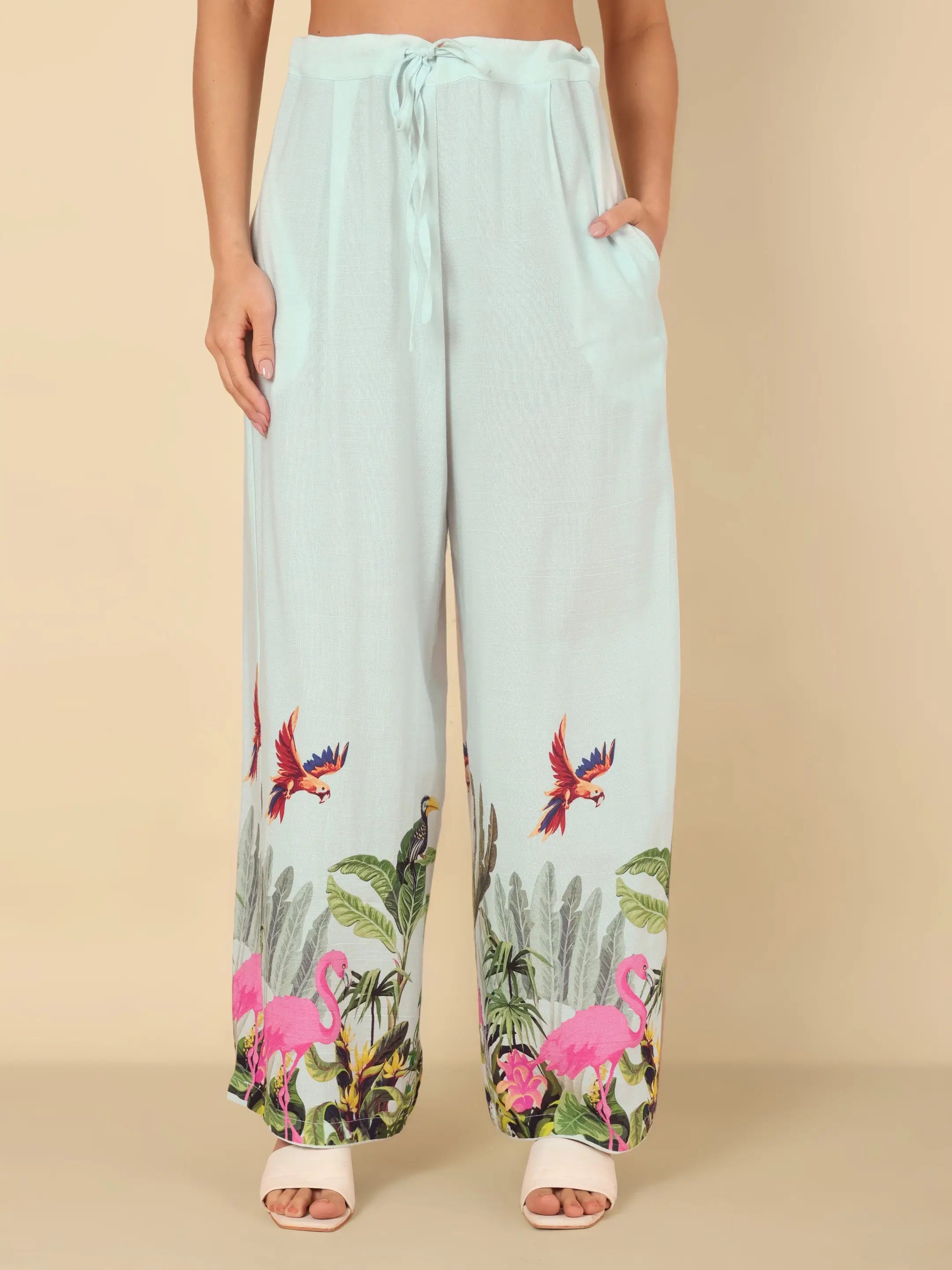 Mint Flamingo Pants