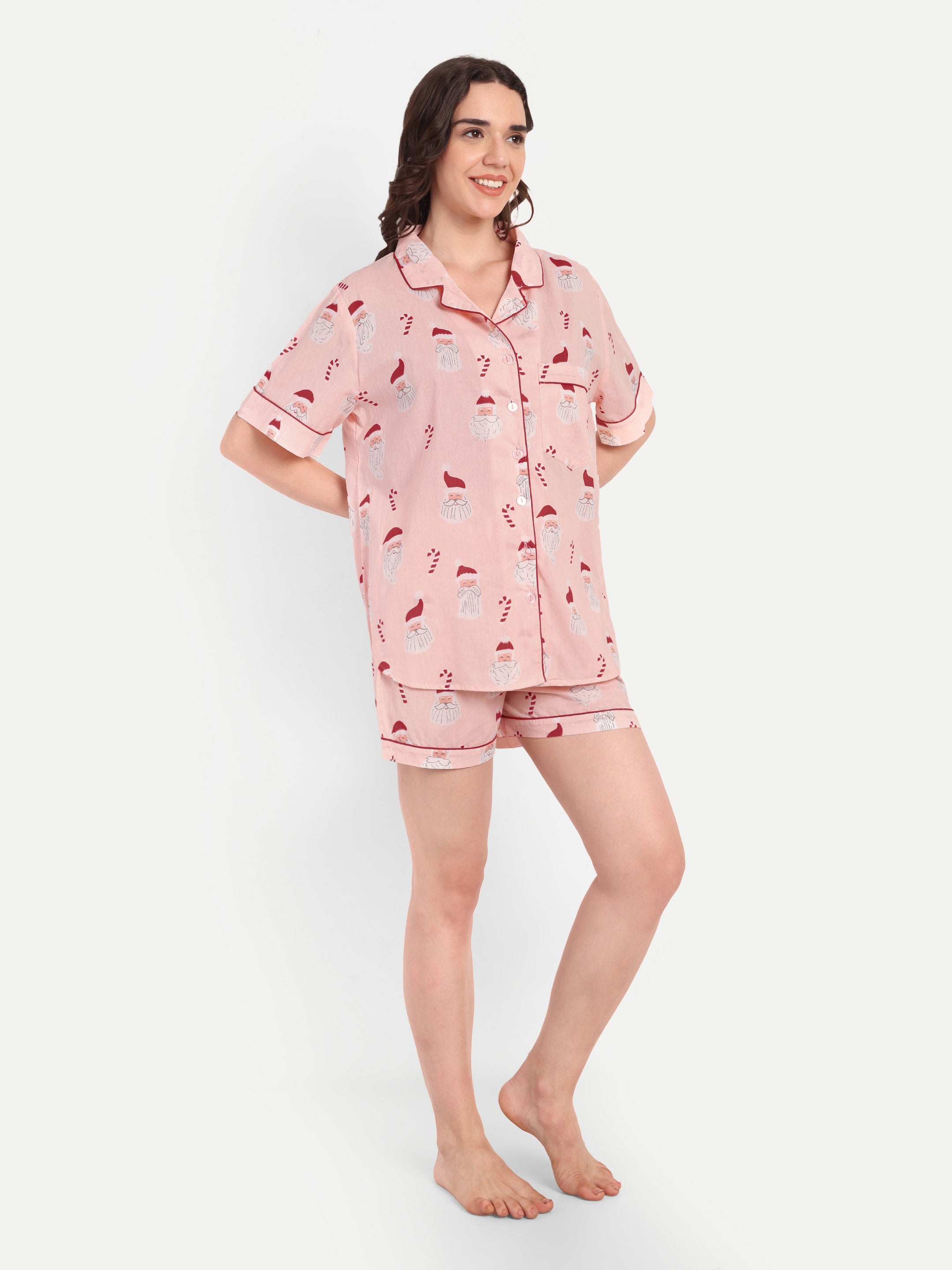 Santa Candy Cane PJ Set Short