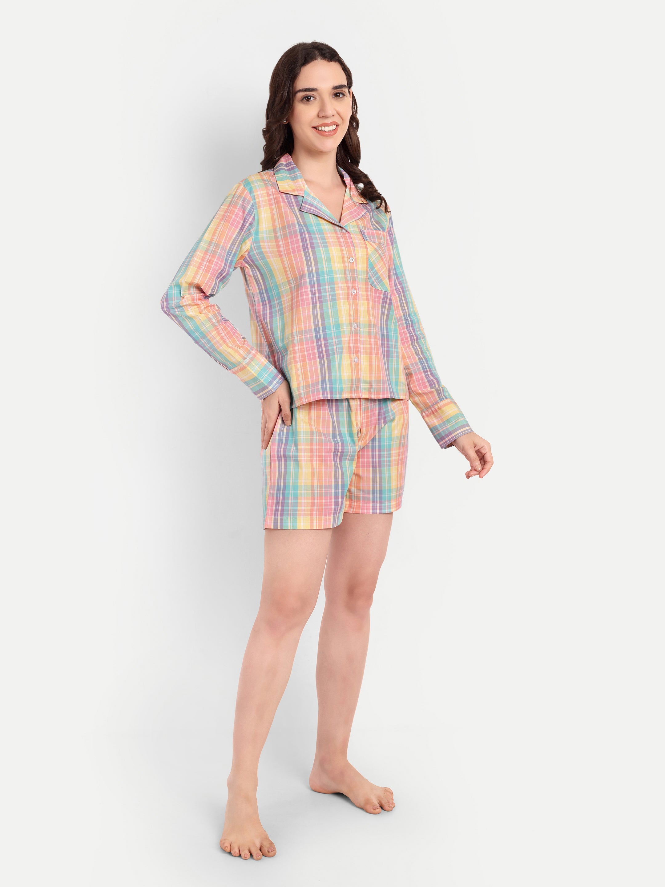 Rainbow Check Short Set