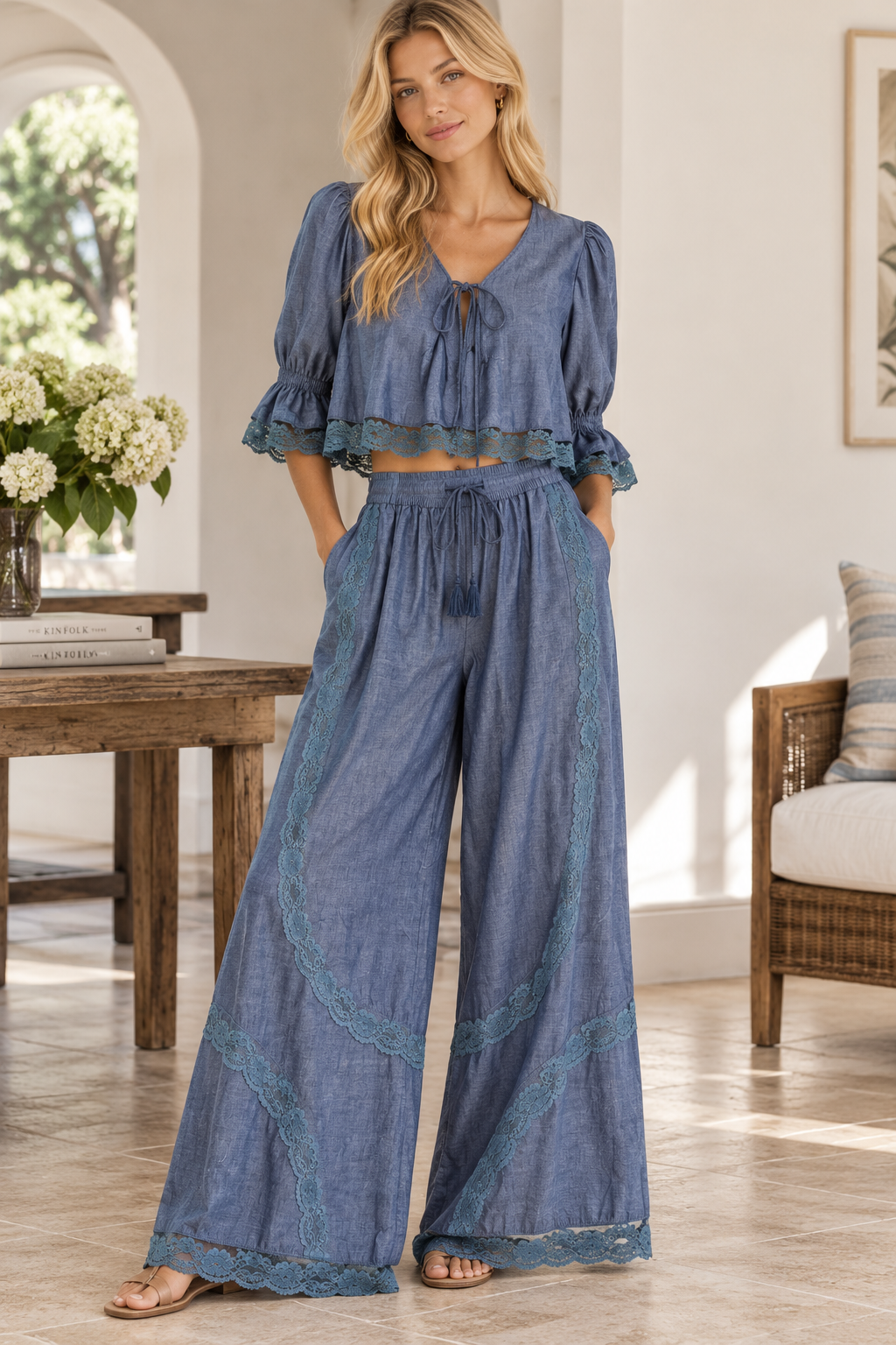 Chambray Boho Lounge Set