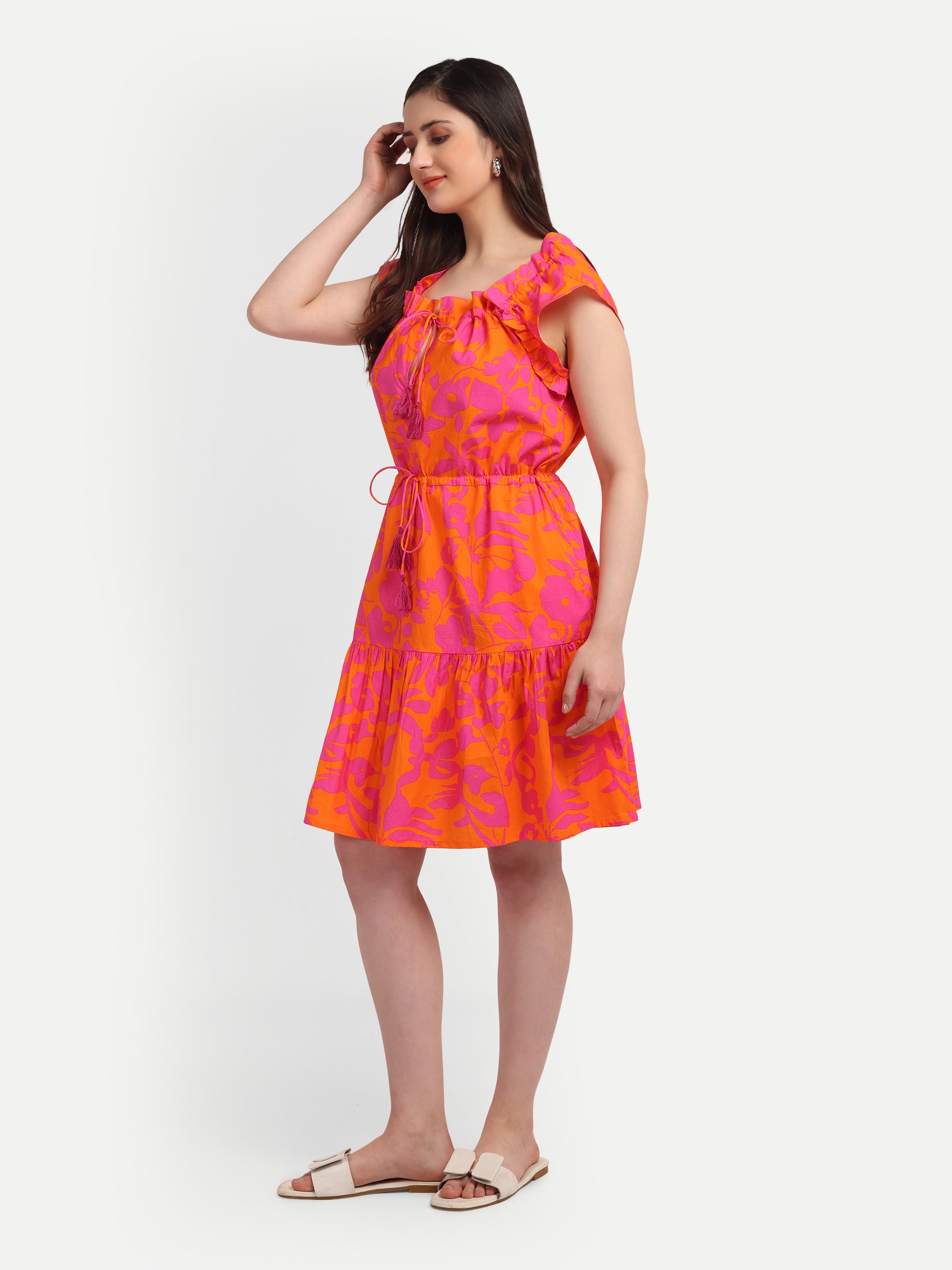 Sunset Bloom 
Ruffle Dress