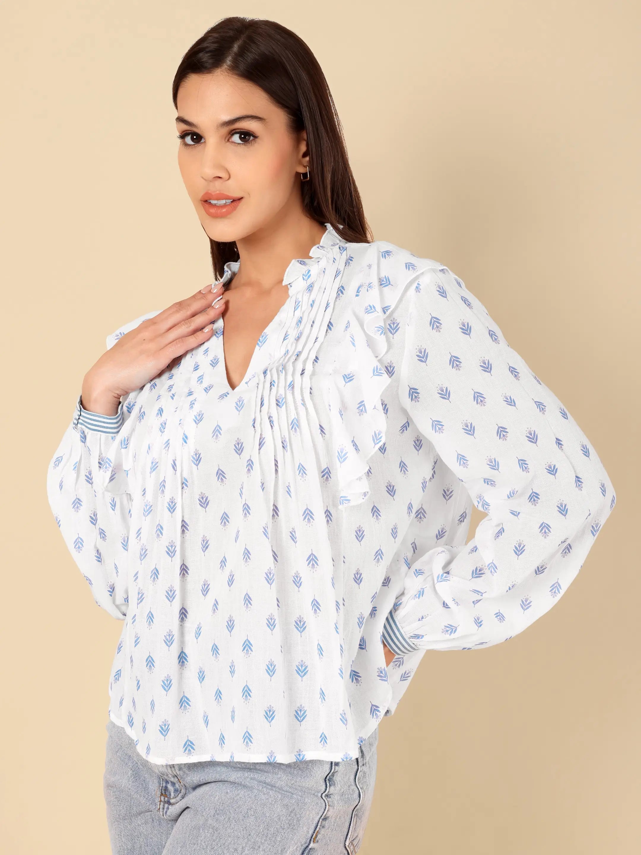 Indigo Buti Cotton Top