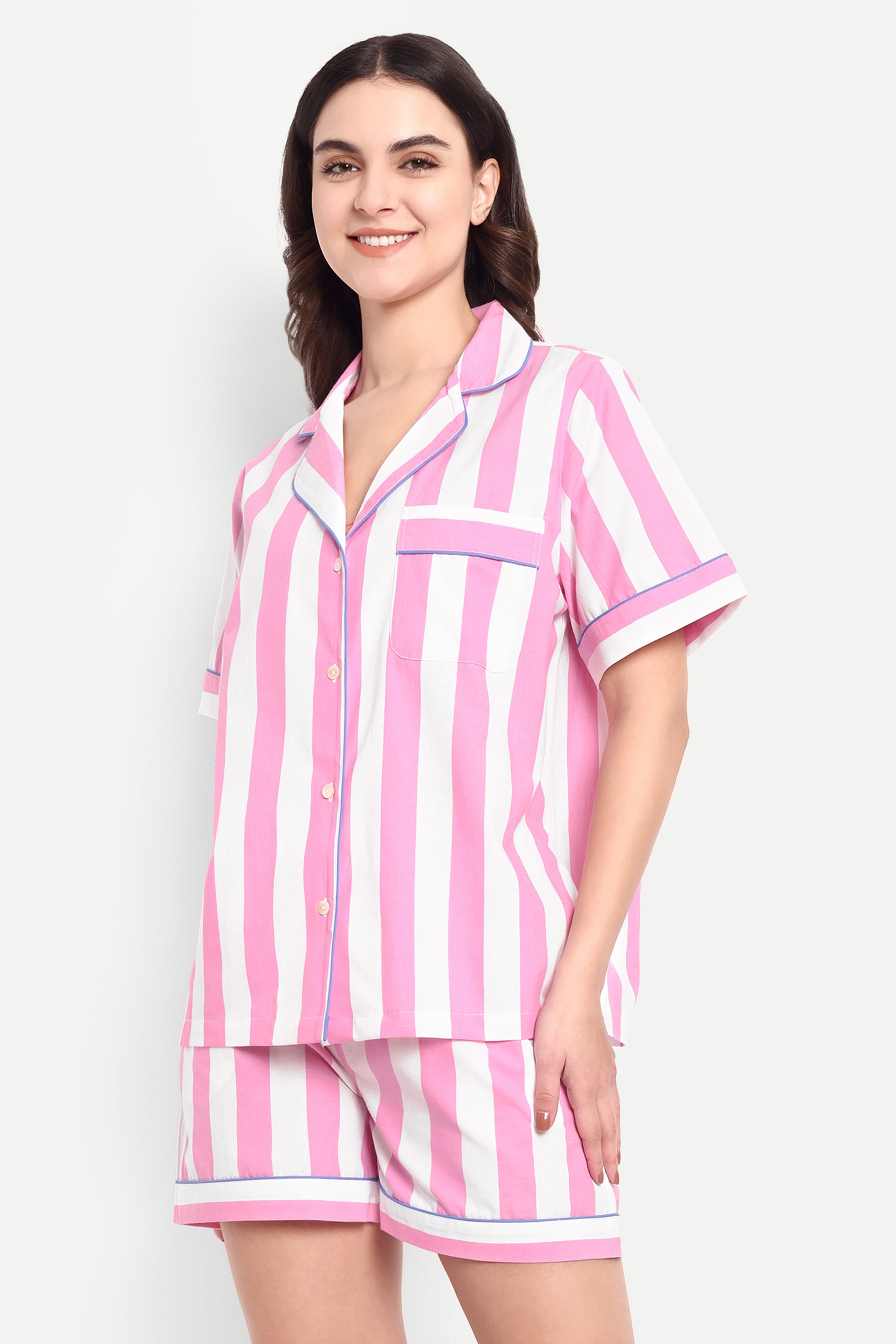 Stripes Pink Short Pj Set