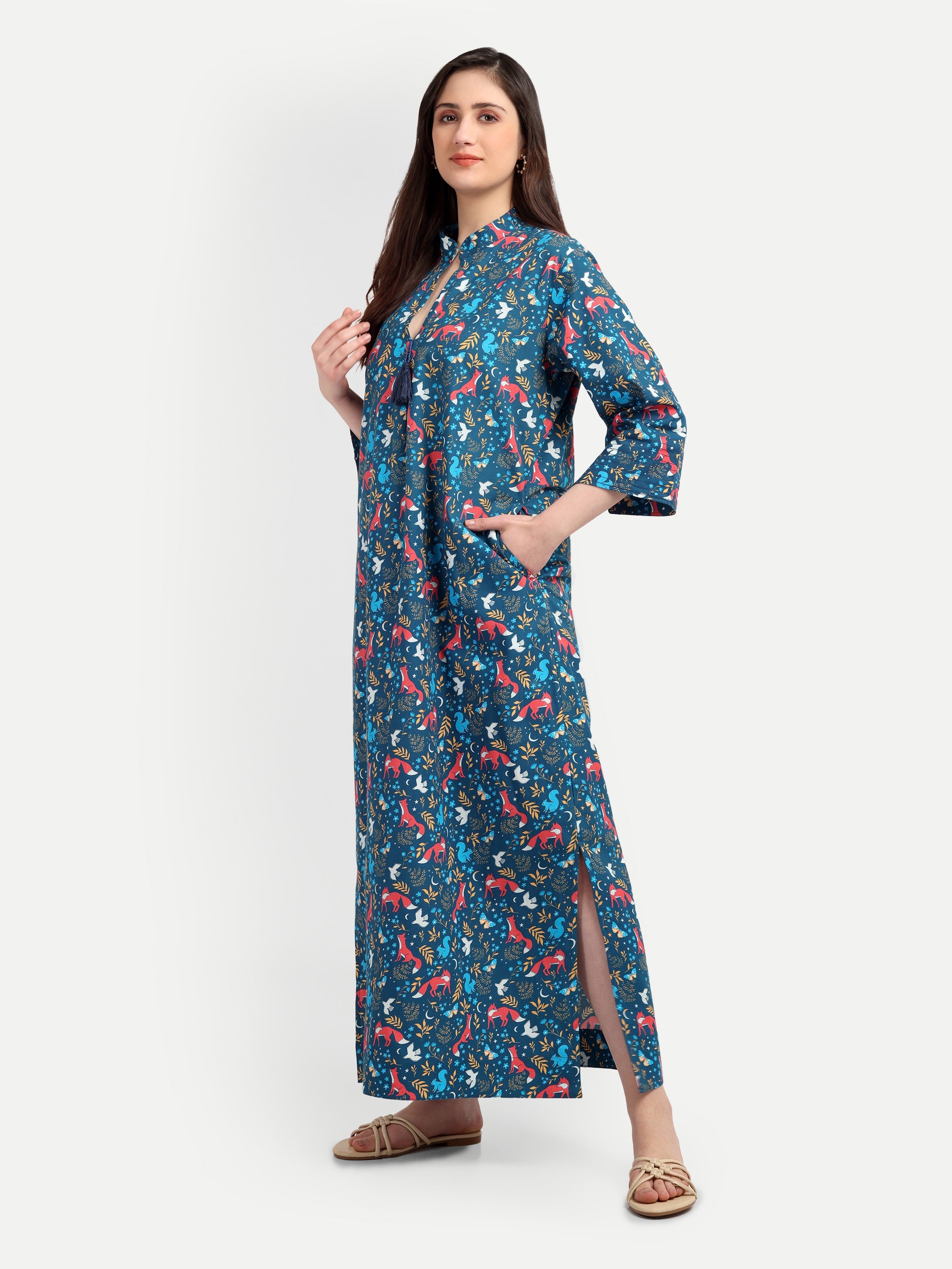 Midnight Forest Printed 
Long Dress