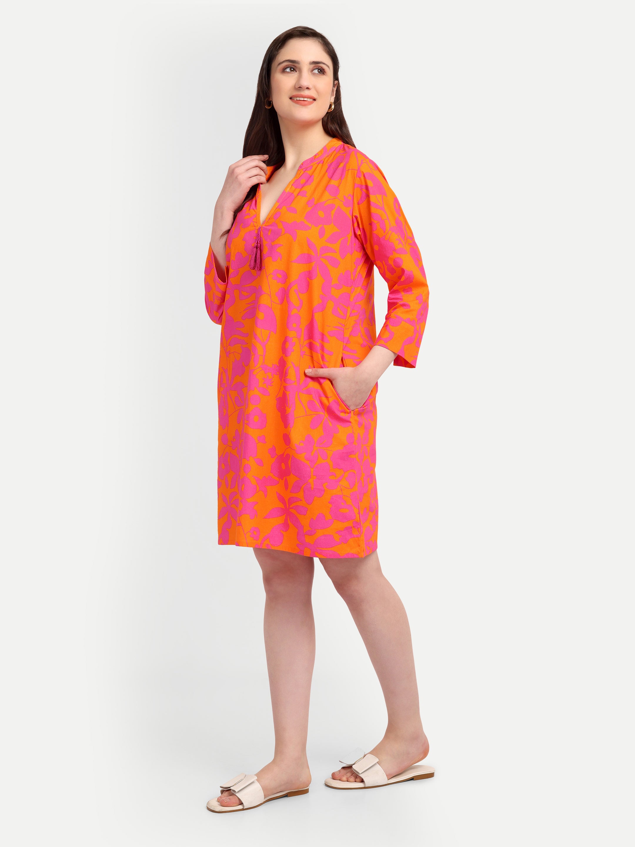 Sunset Bloom Tassel 
Dress