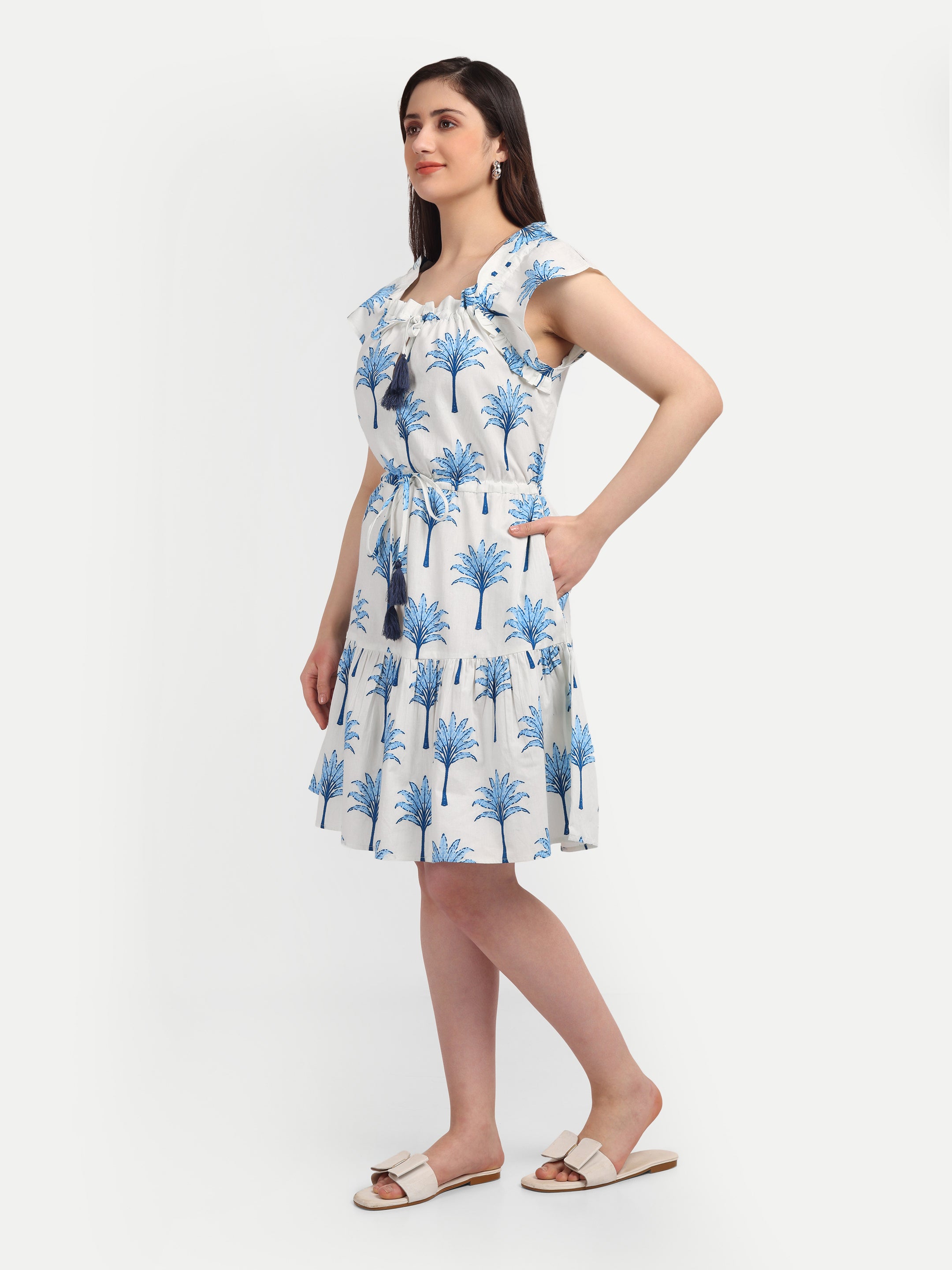 Blue Palm Breeze Cotton
Dress