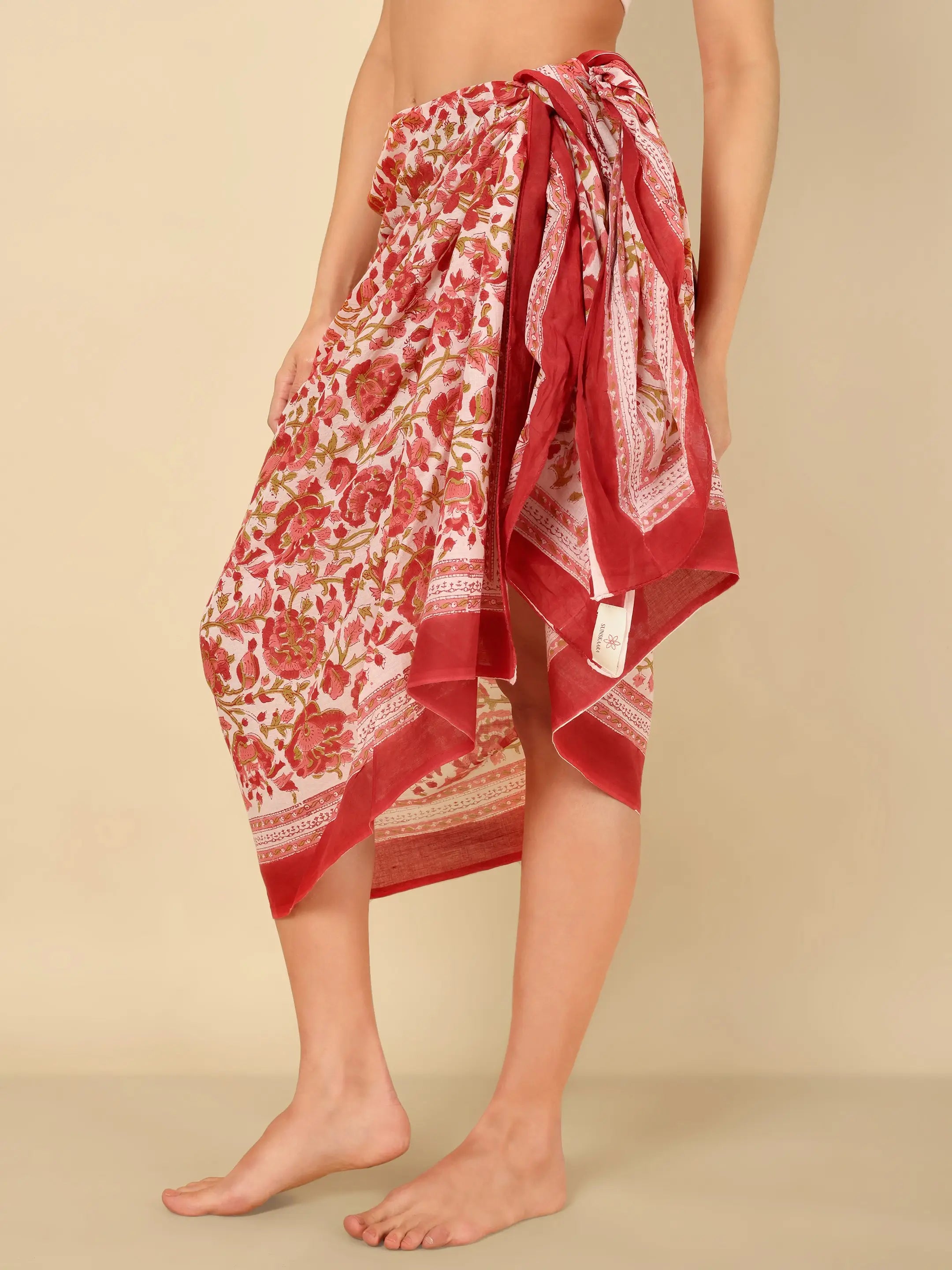 Crimson Bloom Sarong