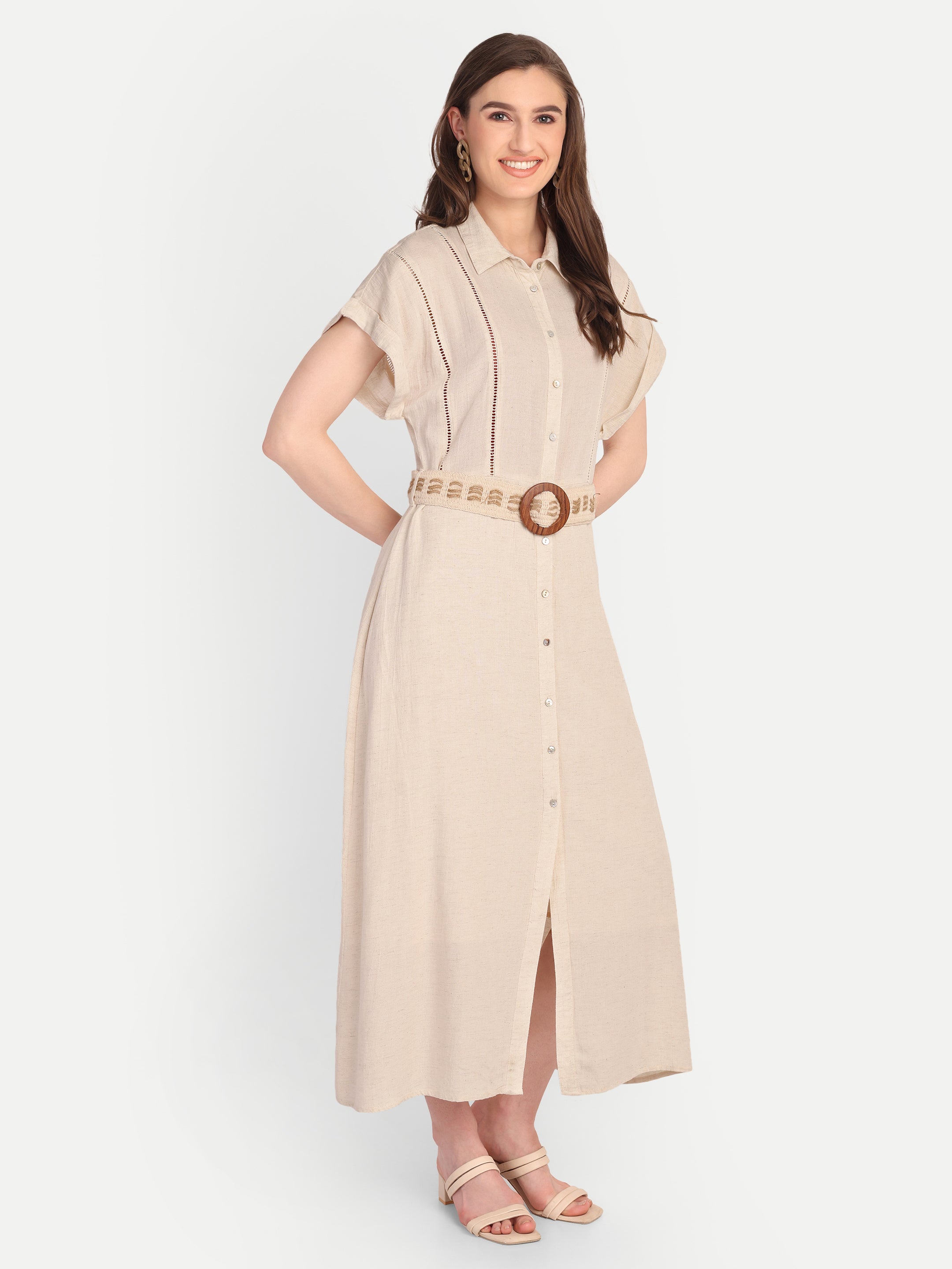 The Solène Linen Shirt Dress