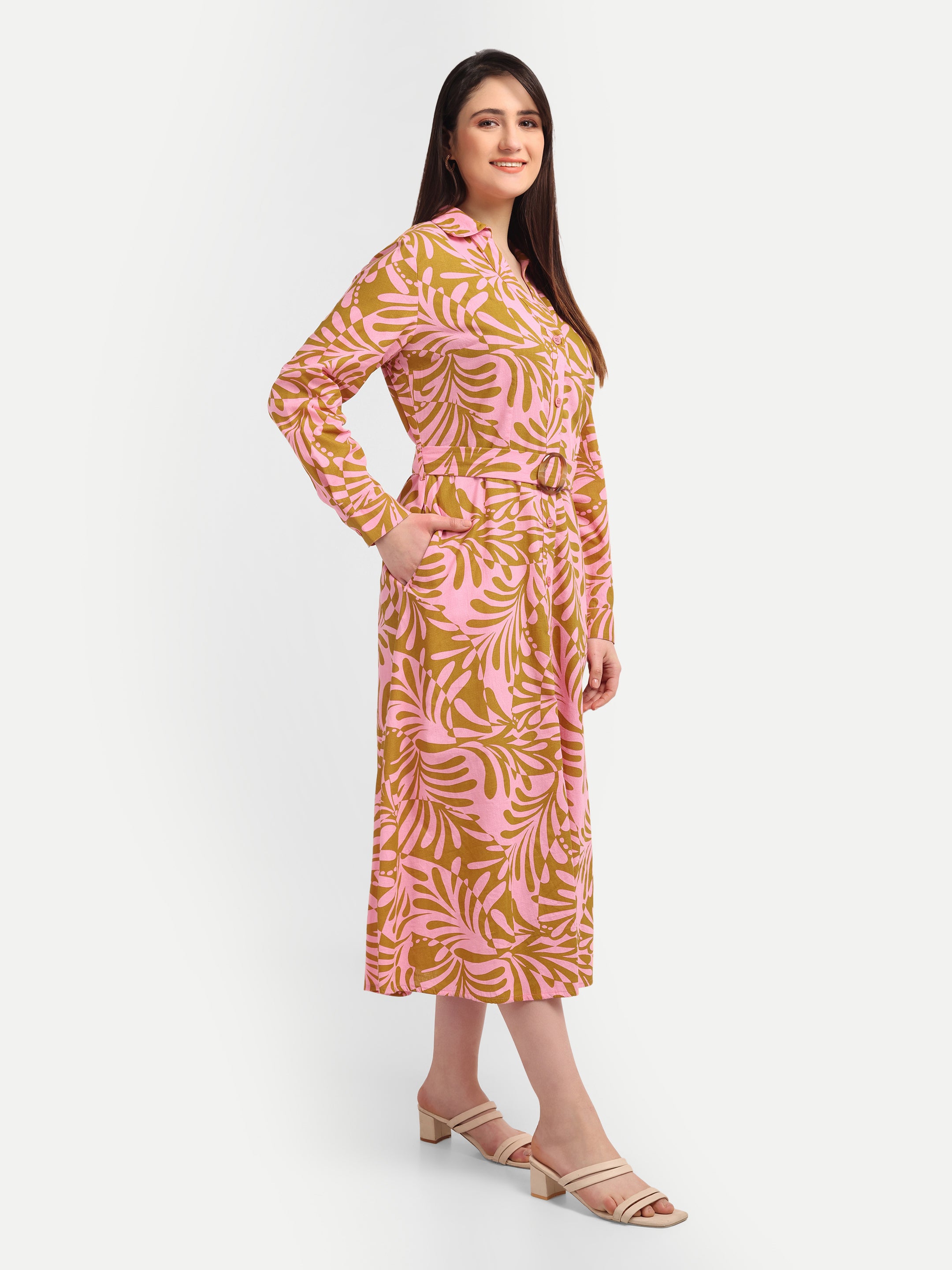 Sunset Palm Midi Dress