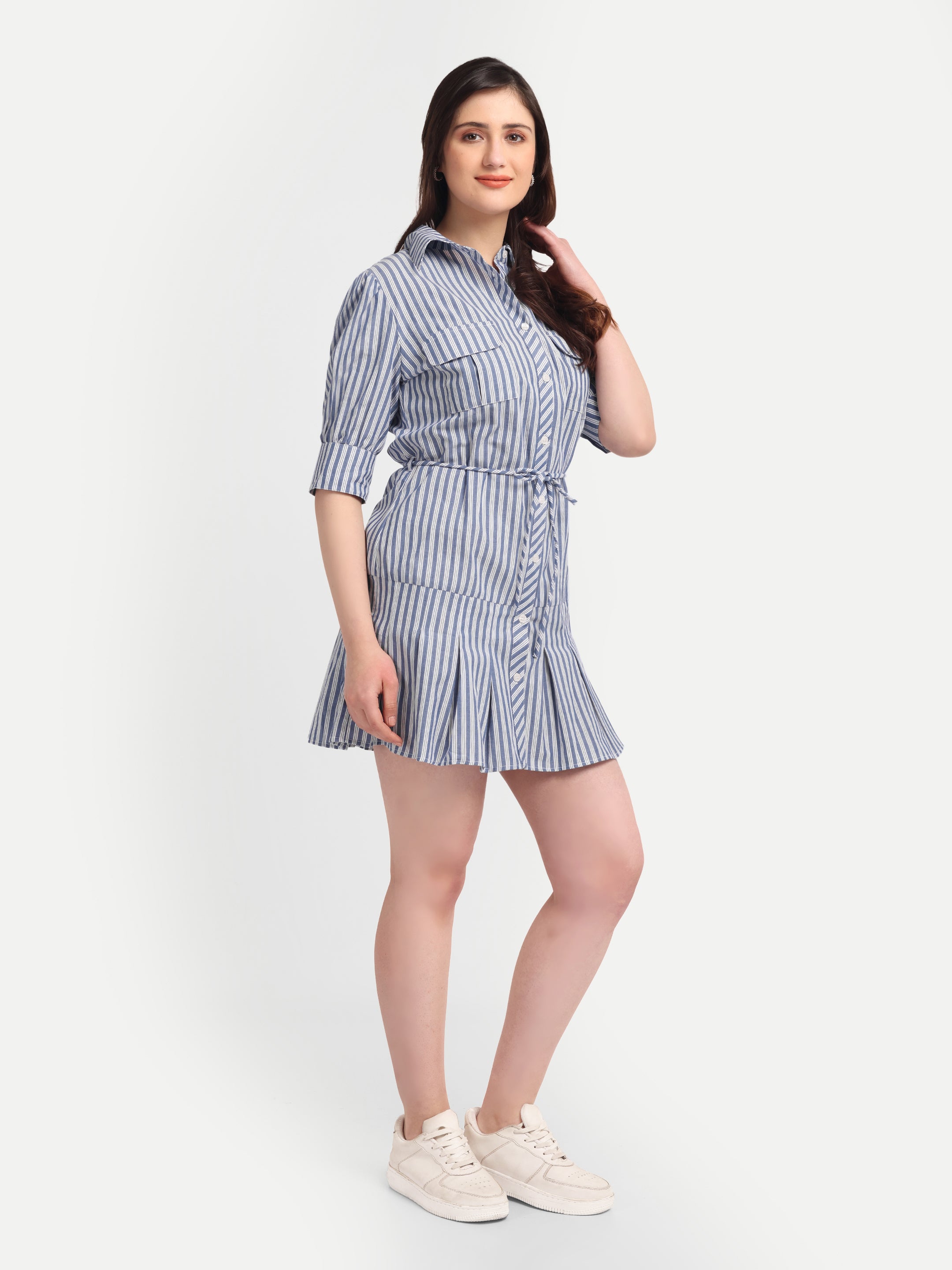 Blue Stripe Utility
Shirt Dress
