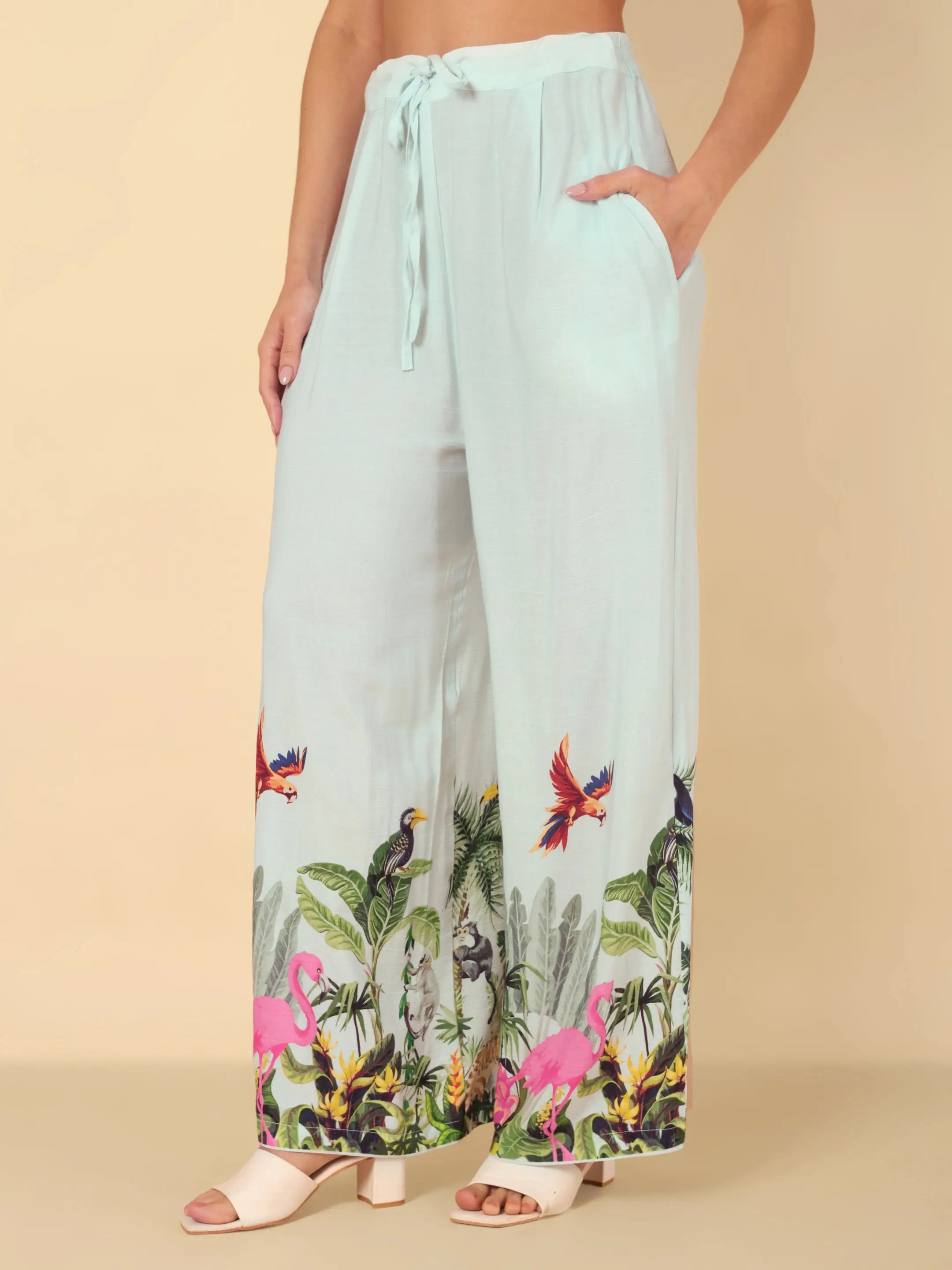 Mint Flamingo Pants