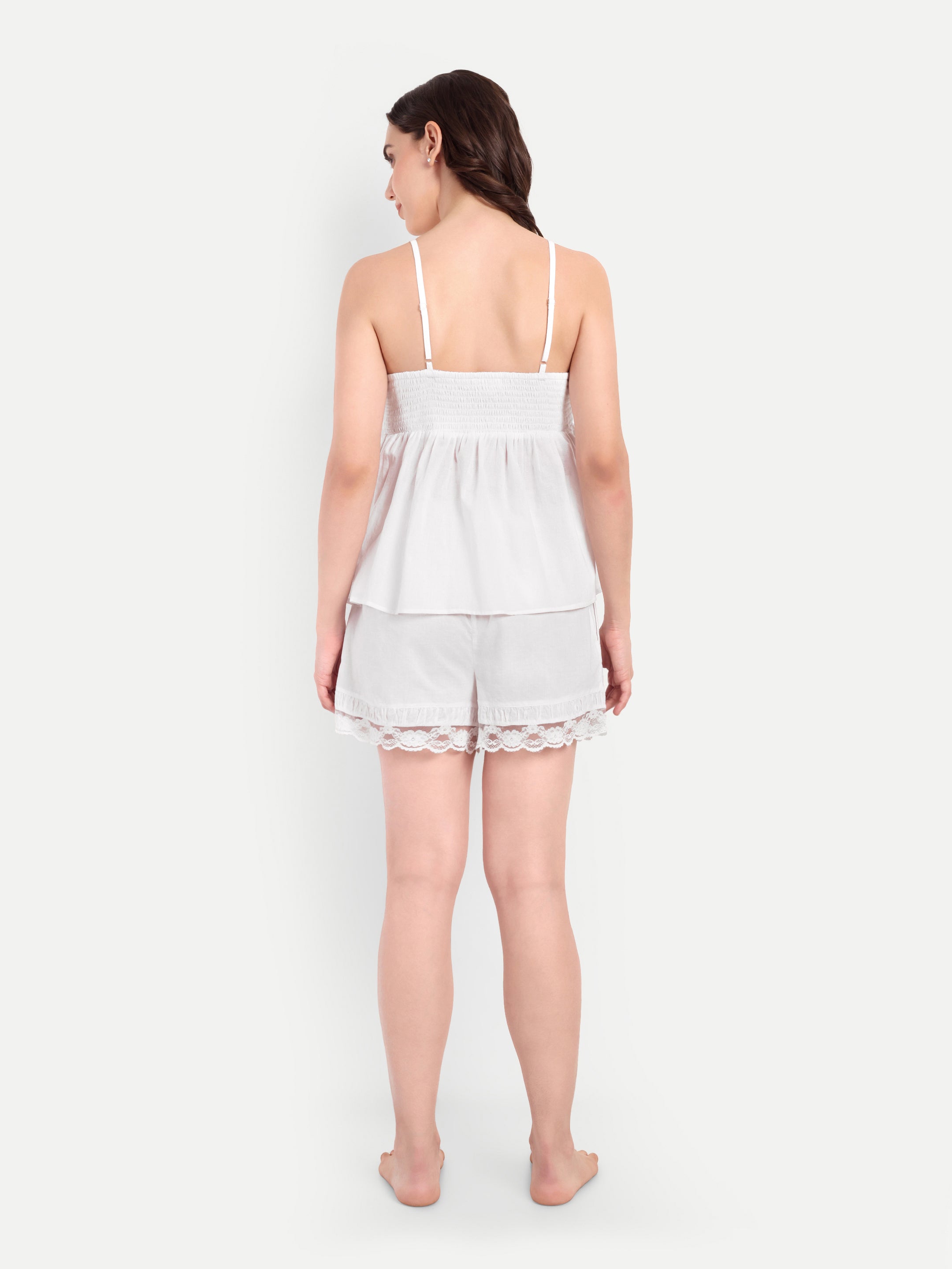 White Lace Cami Short Set