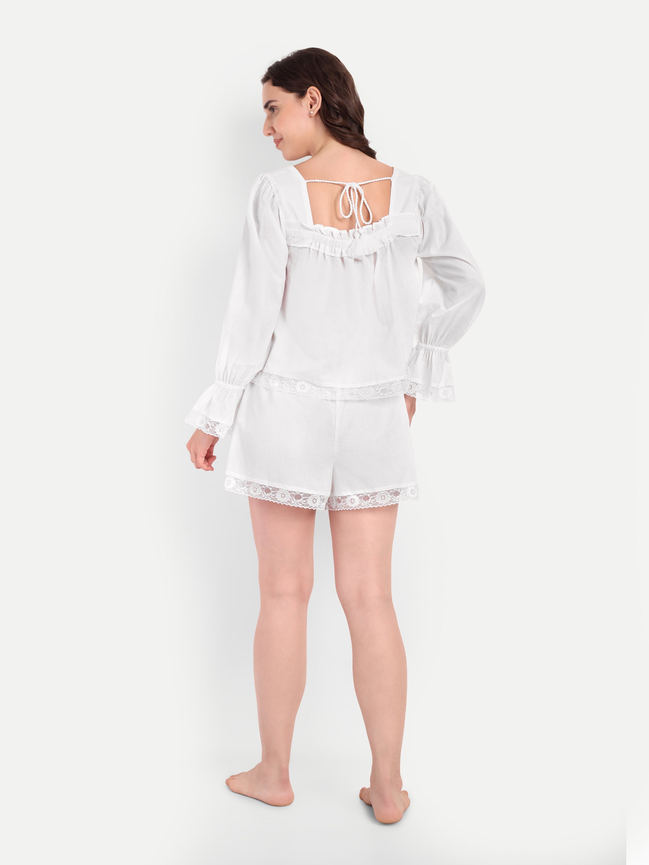 White Vintage Lace Short Set