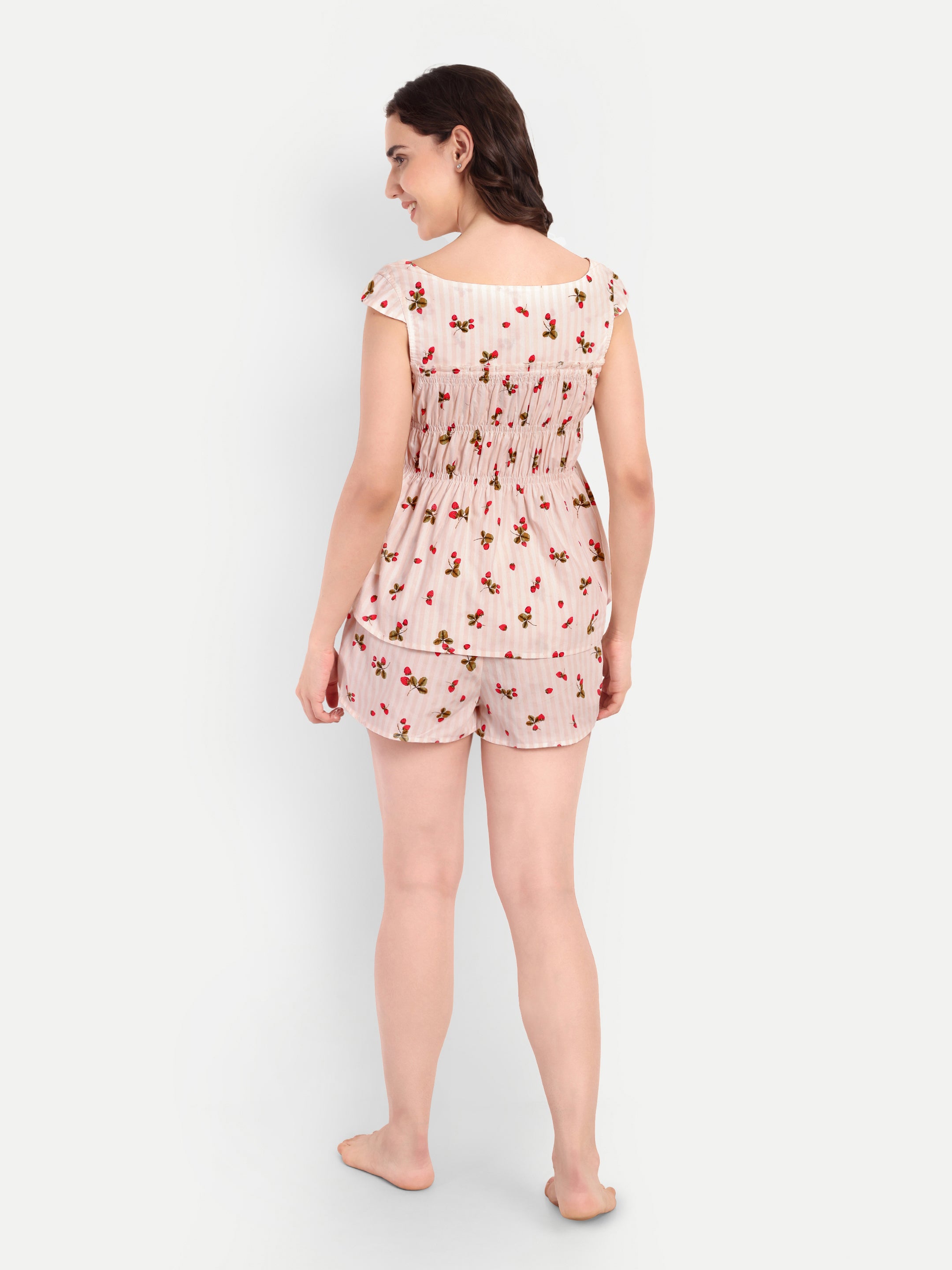 Cherry Smocked Short Set