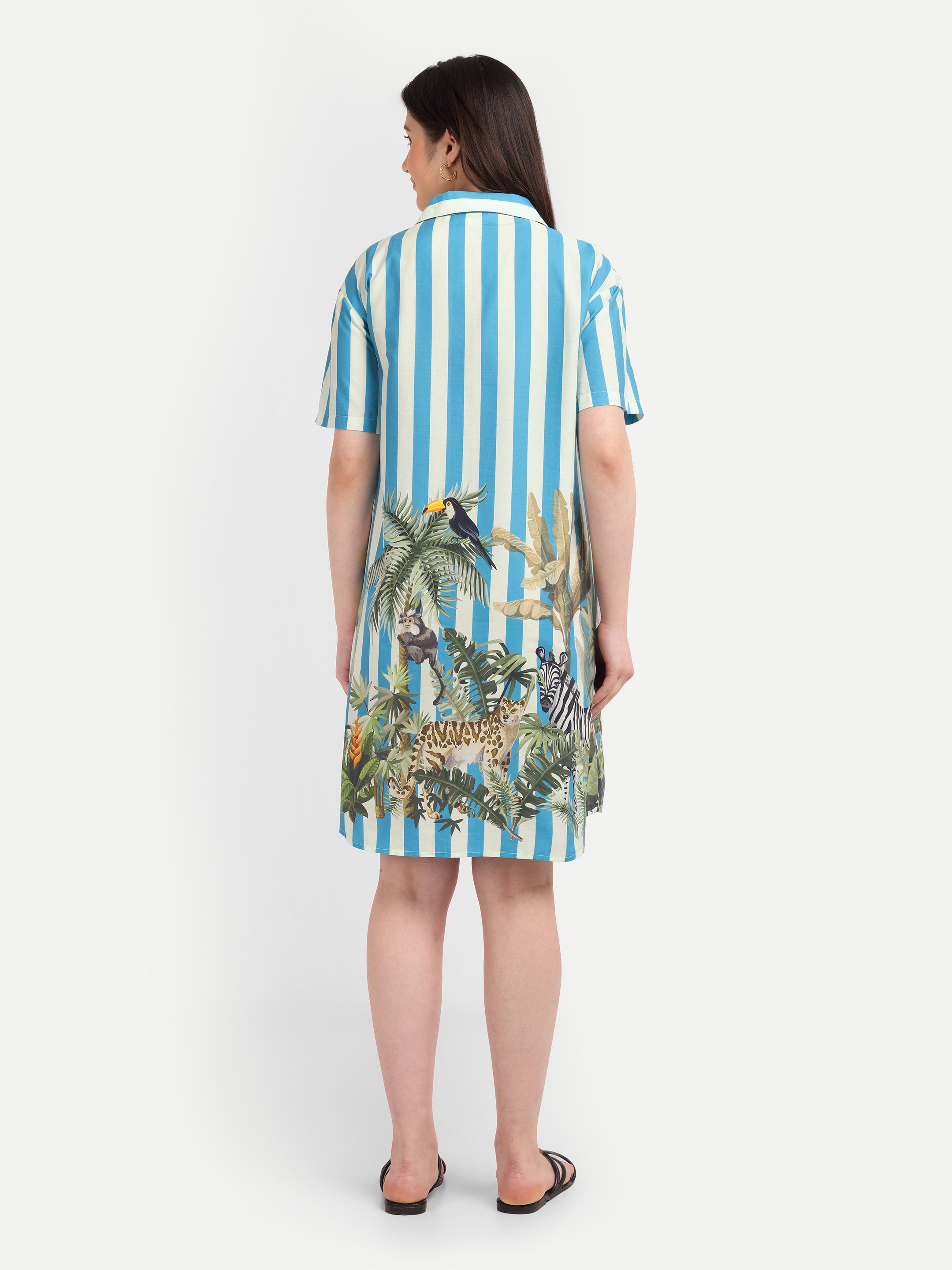 Colette Jungle Stripe Cotton Dress